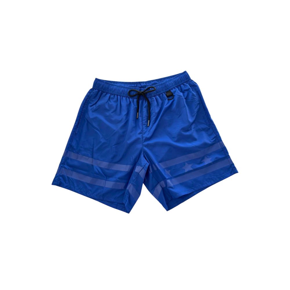 Iceberg Blue Polyester Men Swim Short | Regal Royce