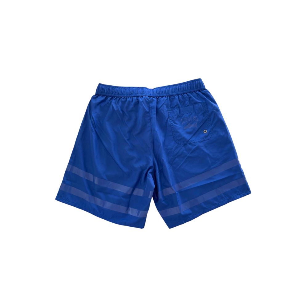 Iceberg Blue Polyester Men Swim Short | Regal Royce
