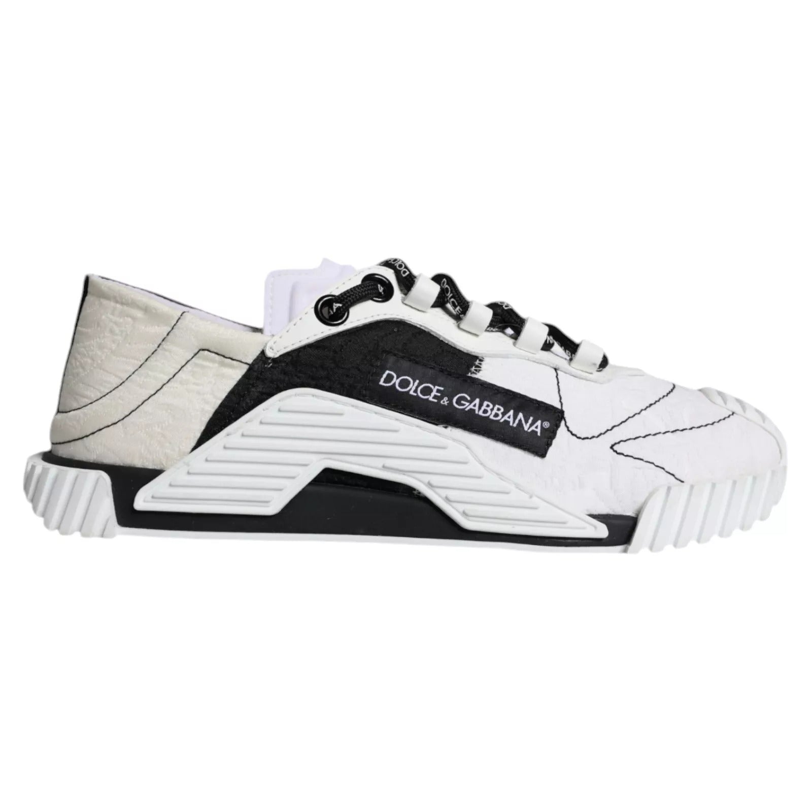 Dolce & Gabbana White Black Low Top NS1 Sneakers Shoes | Regal Royce