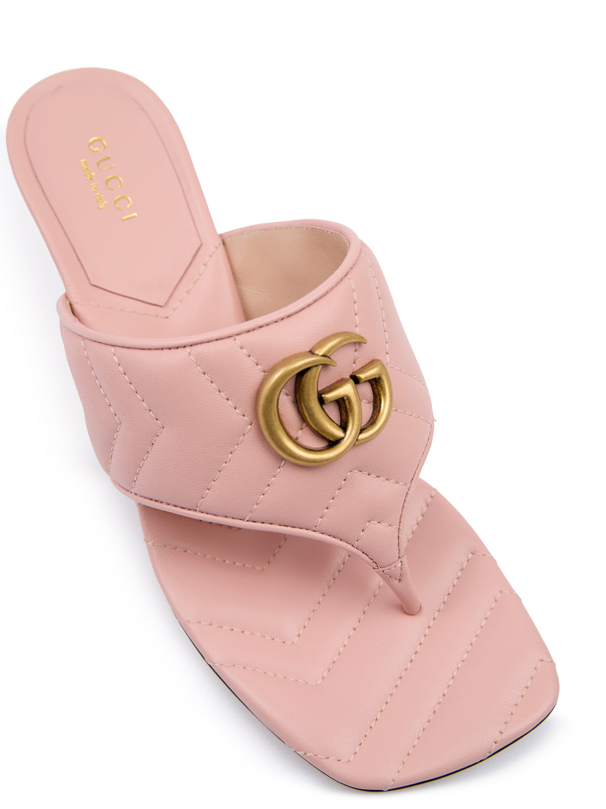 Gucci Mystic Pink Nappa Charlotte Leather Sandals | Regal Royce