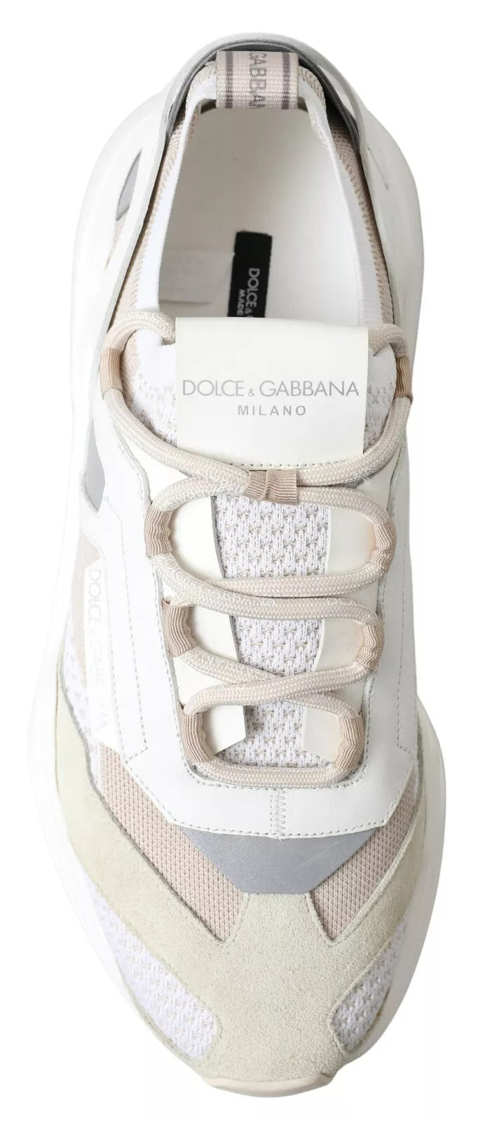 Dolce & Gabbana Sneakers White Beige Leather Sport DAYMASTER Shoes | Regal Royce