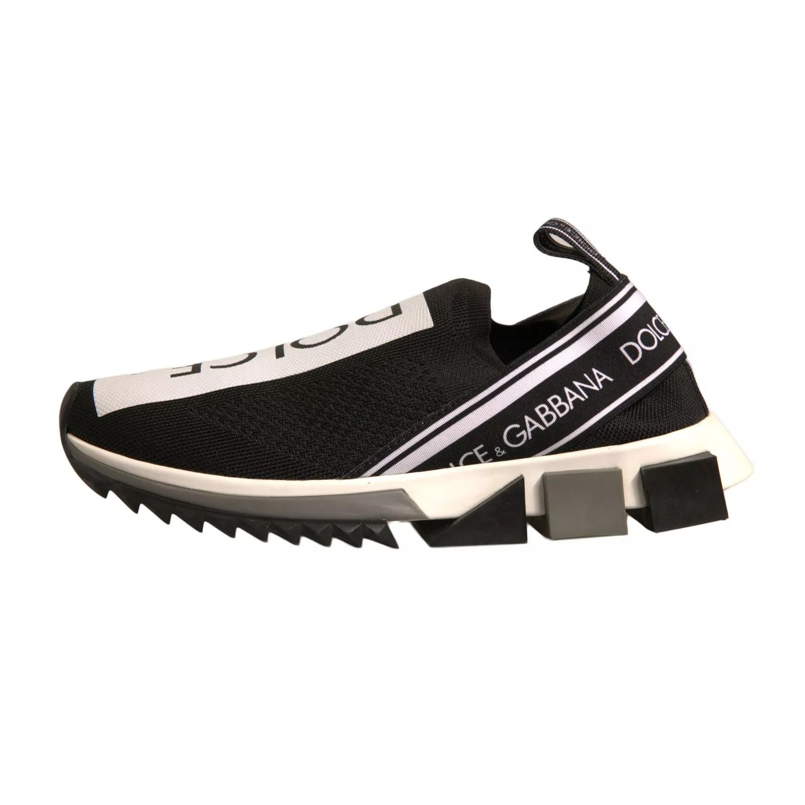 Dolce & Gabbana Black White Slip On Sorrento Sneakers Shoes | Regal Royce