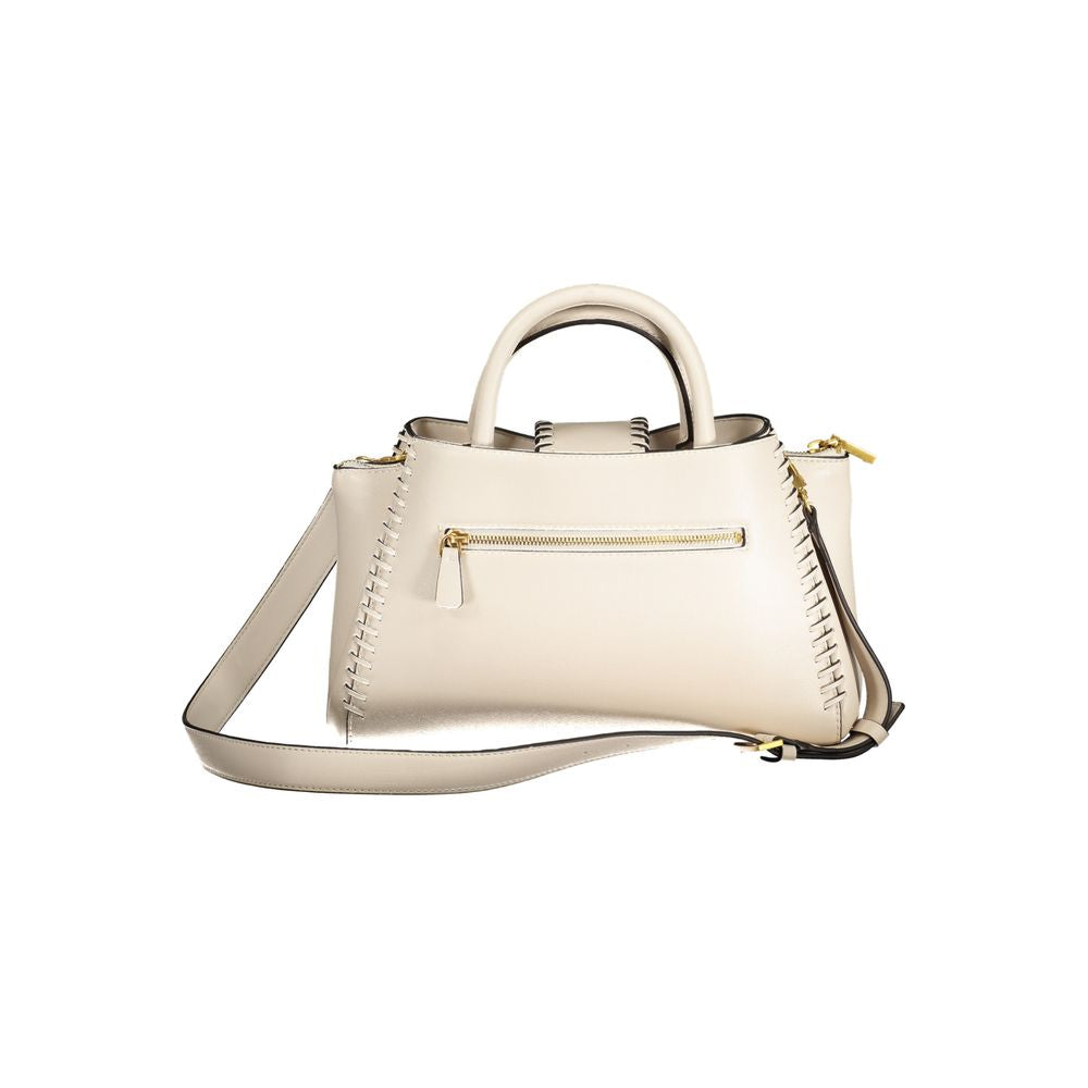 Guess Jeans Beige Polyurethane Women Handbag | Regal Royce