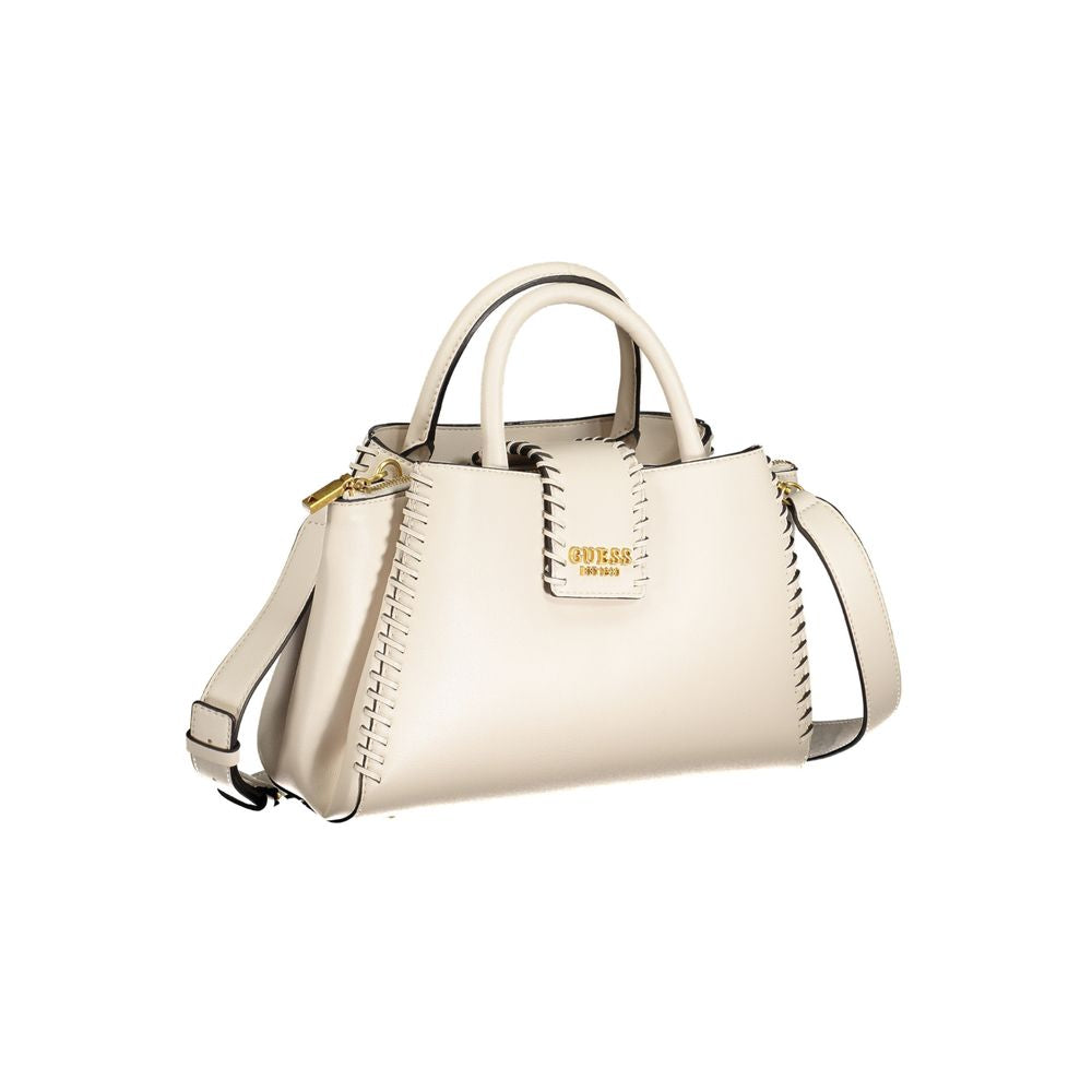 Guess Jeans Beige Polyurethane Women Handbag | Regal Royce