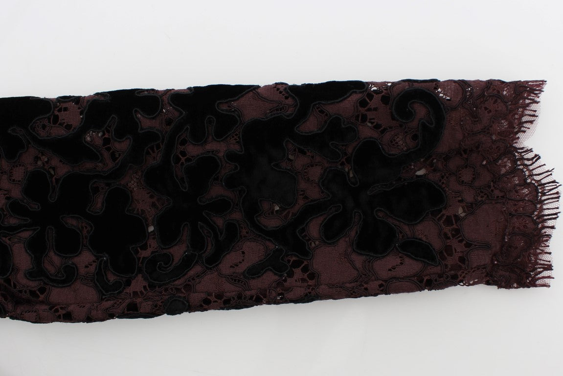 Dolce & Gabbana Purple Floral Lace Ricamo Maxi Dress | Regal Royce