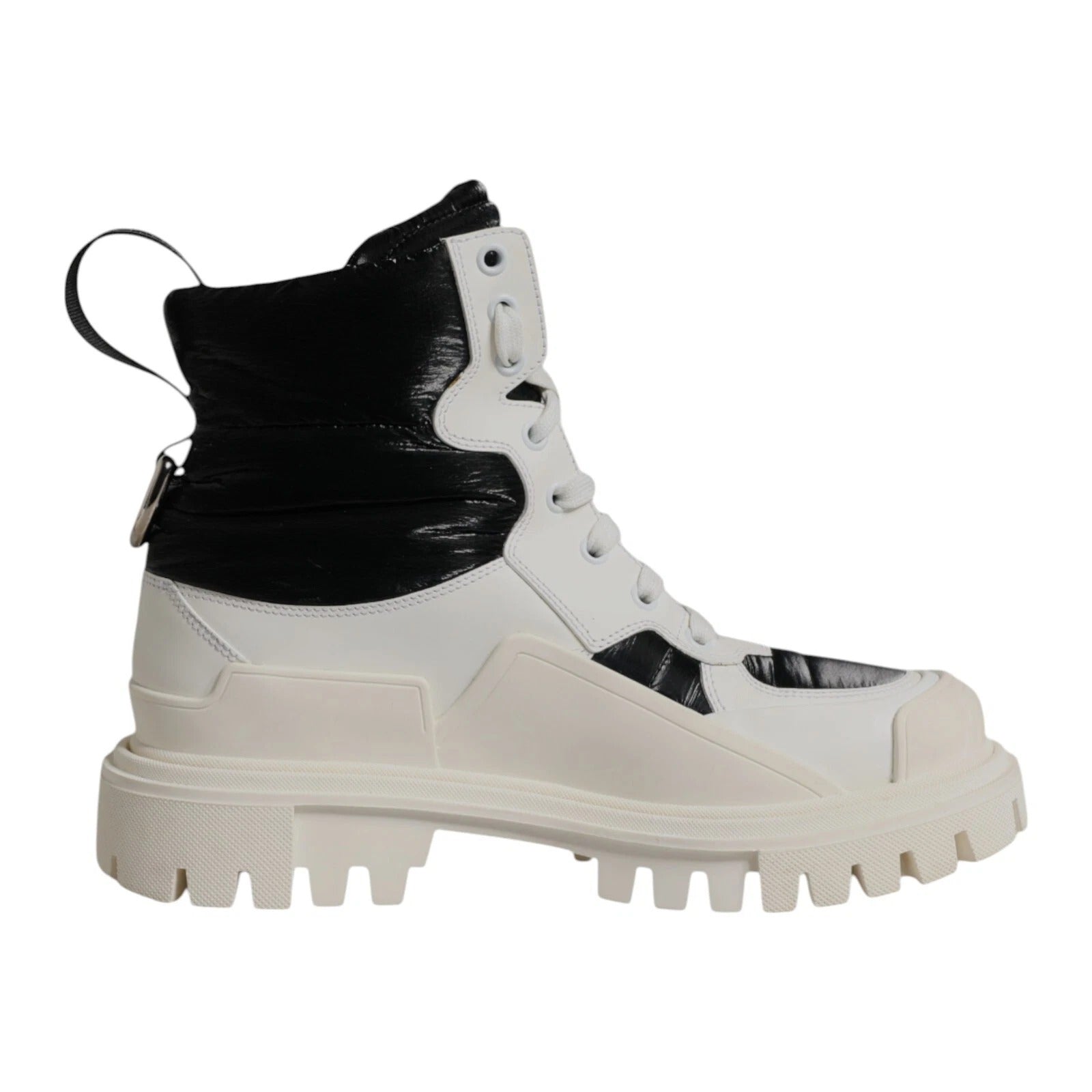 Dolce & Gabbana White Padded Mid Calf Lace Up Boots Shoes | Regal Royce