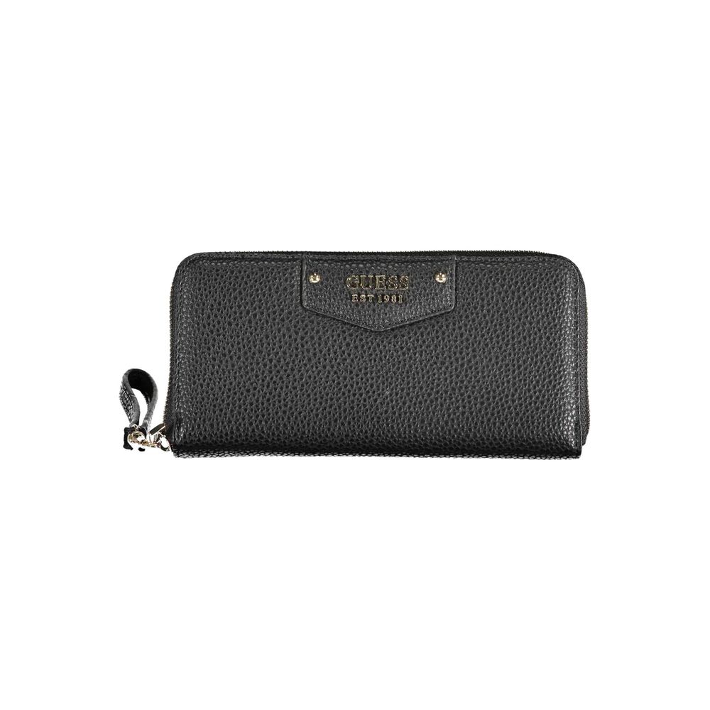 Guess Jeans Black Polyurethane Women Wallet | Regal Royce