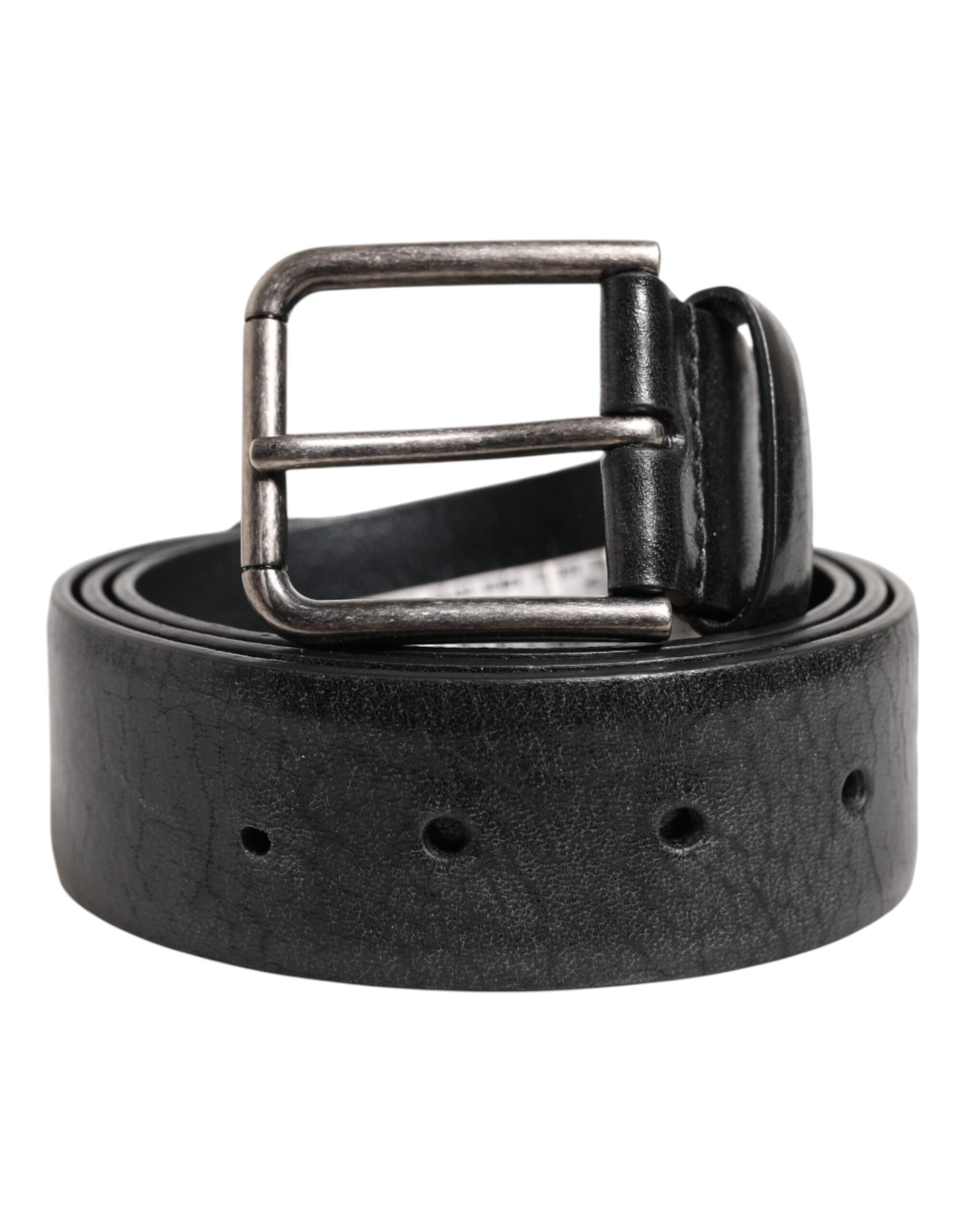 Dolce & Gabbana Black Classic Leather Metal Buckle Belt | Regal Royce