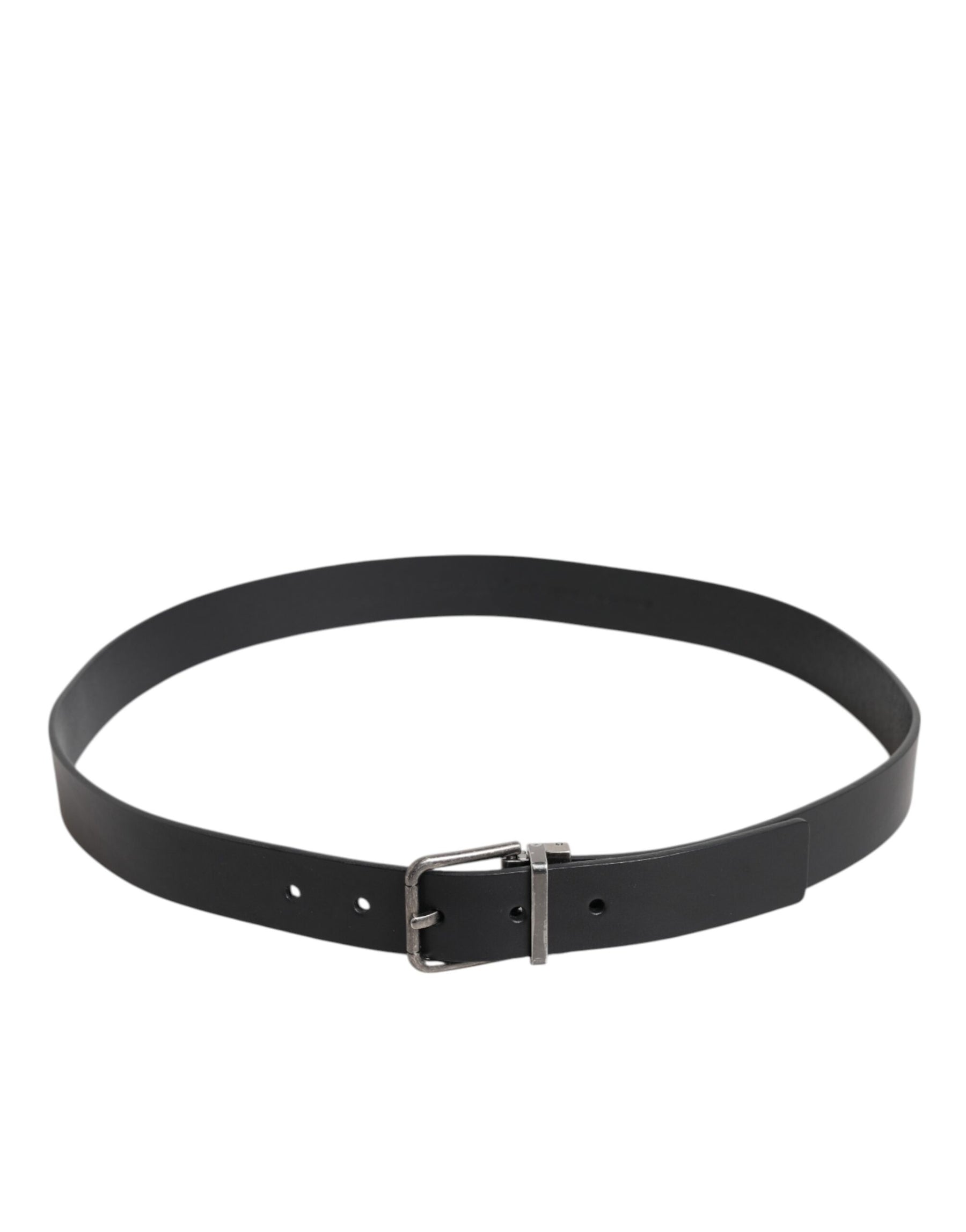 Dolce & Gabbana Black Classic Leather Metal Buckle Belt | Regal Royce