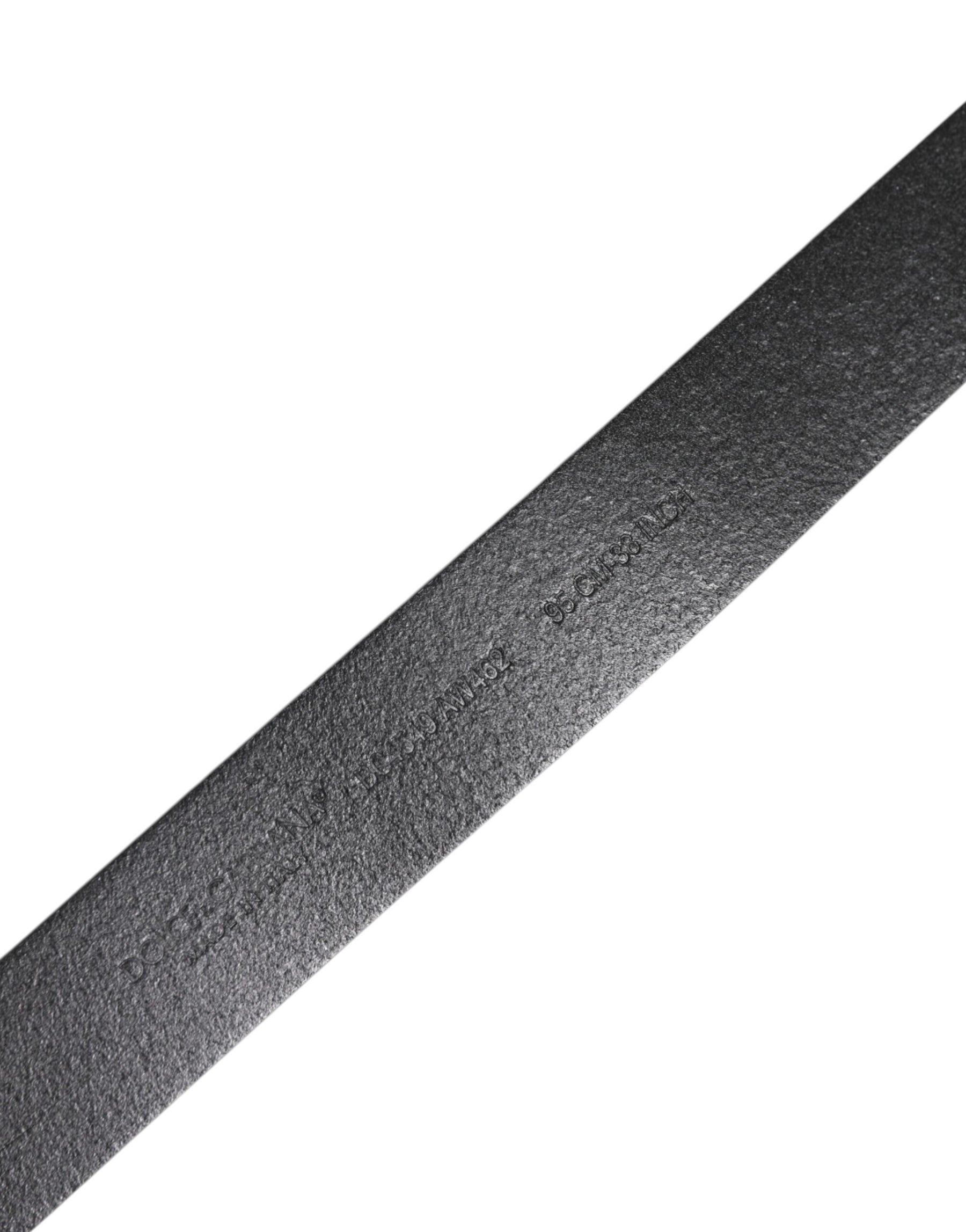 Dolce & Gabbana Black Classic Leather Metal Buckle Belt | Regal Royce