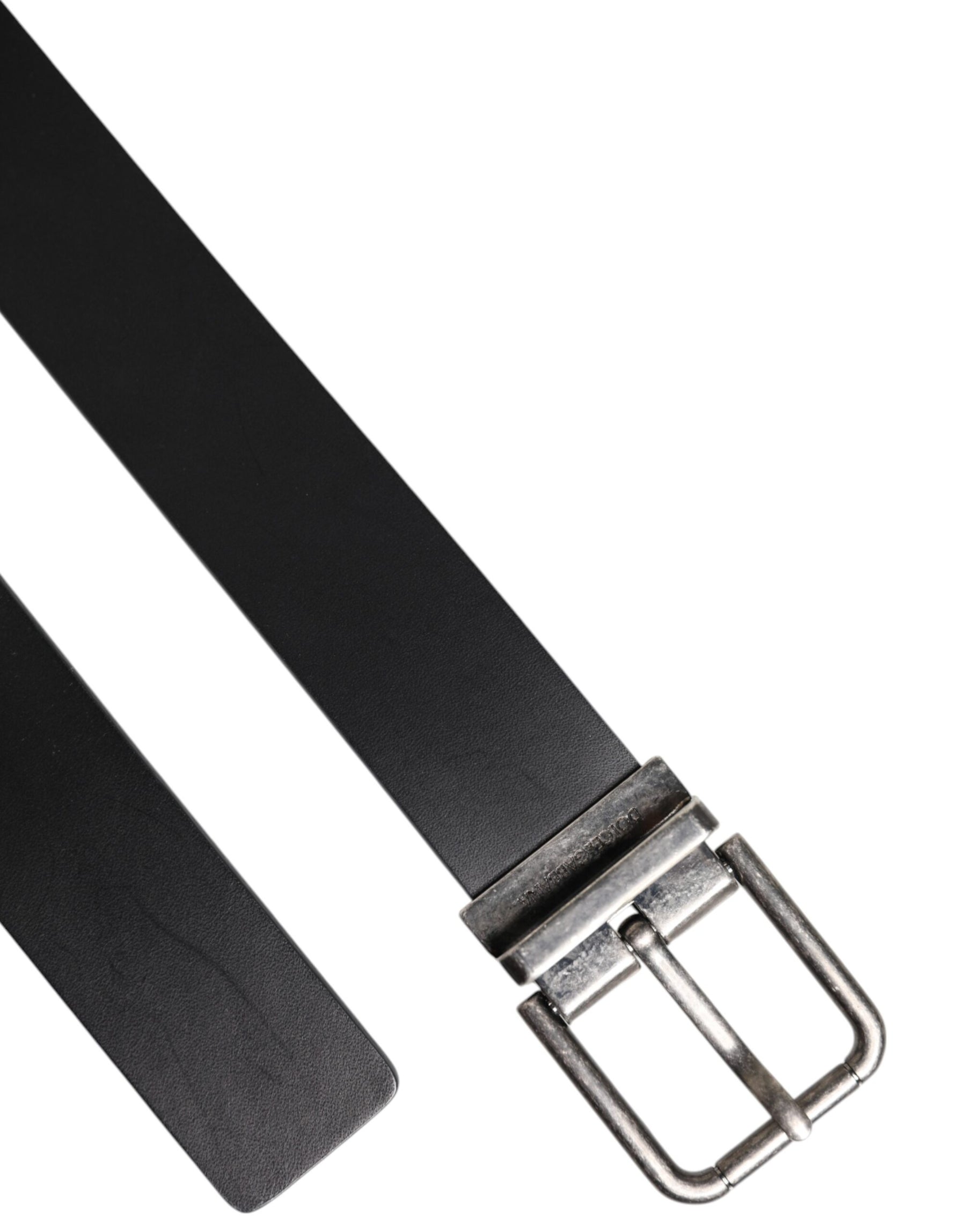 Dolce & Gabbana Black Classic Leather Metal Buckle Belt | Regal Royce