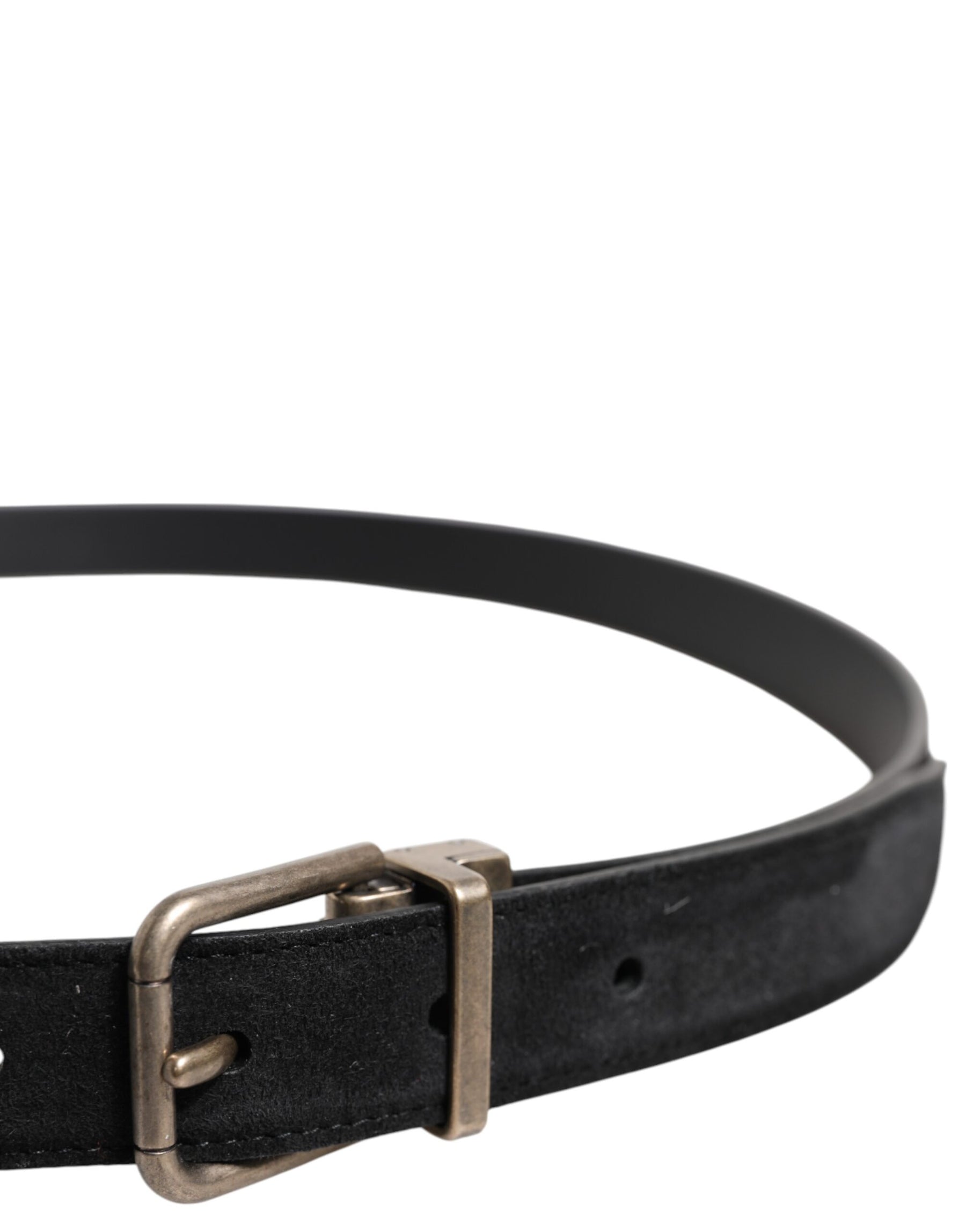 Dolce & Gabbana Black Calf Leather Classic Metal Buckle Belt | Regal Royce