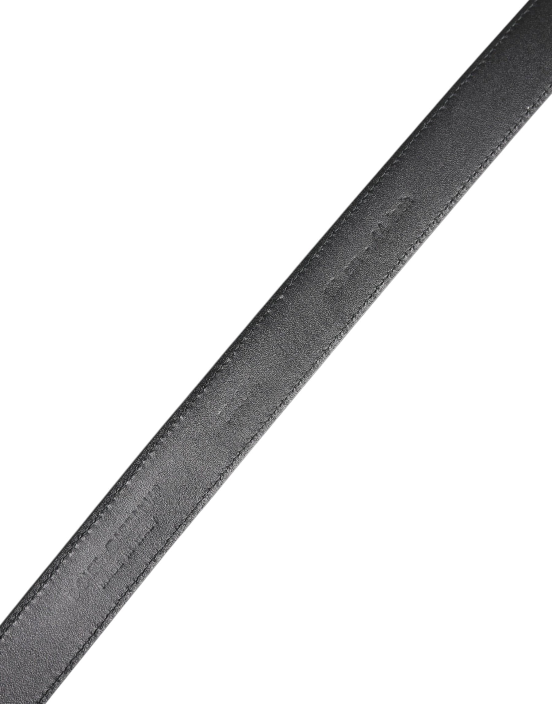 Dolce & Gabbana Black Calf Leather Classic Metal Buckle Belt | Regal Royce