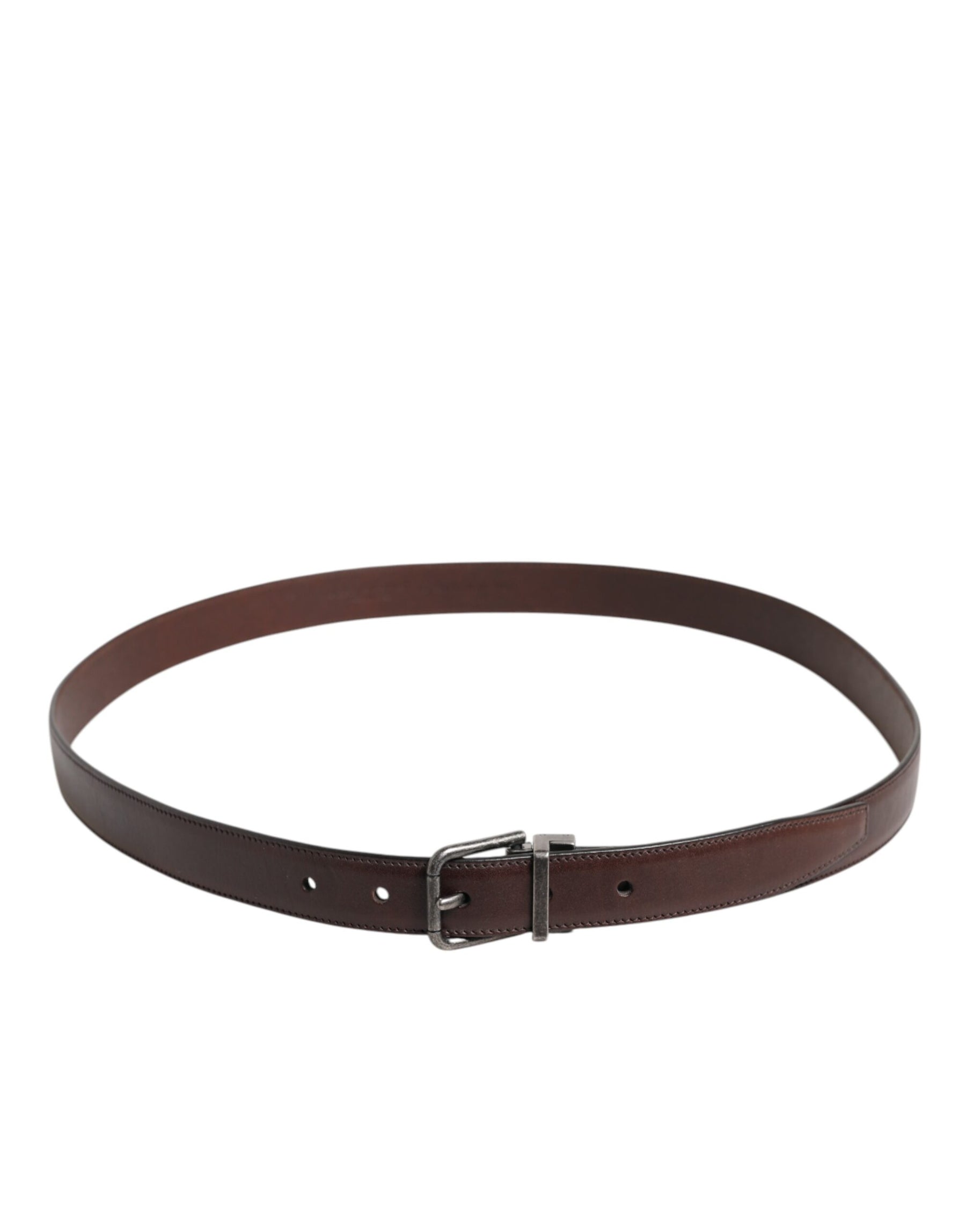 Dolce & Gabbana Brown Classic Calf Leather Metal Buckle Belt | Regal Royce