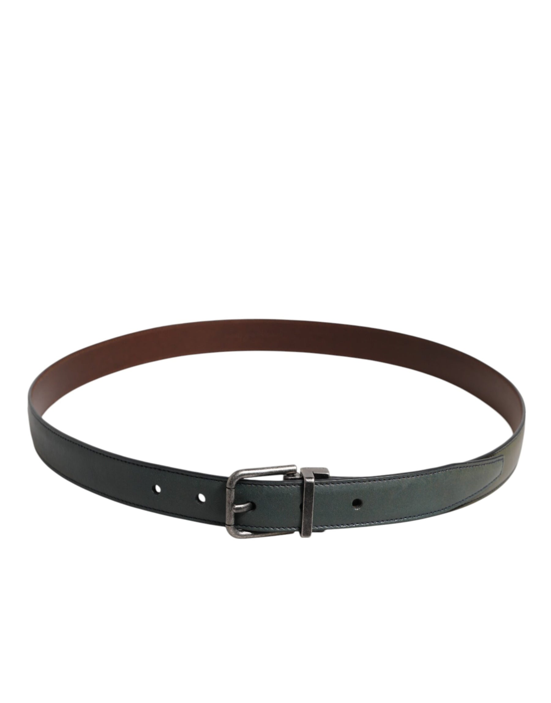 Dolce & Gabbana Green Classic Leather Metal Buckle Belt | Regal Royce