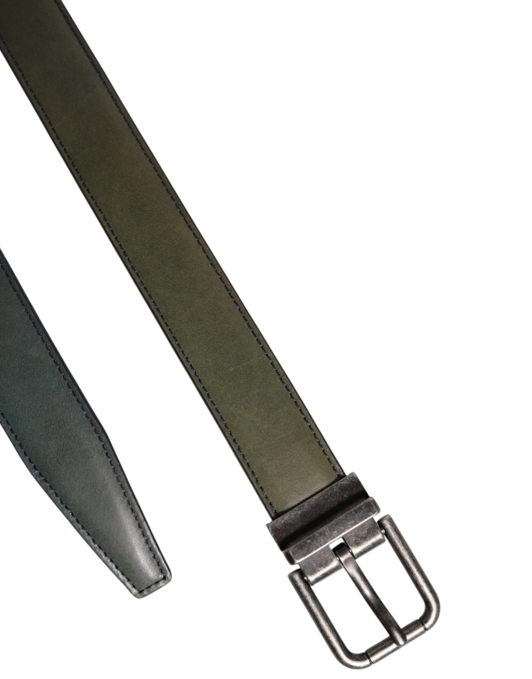 Dolce & Gabbana Green Classic Leather Metal Buckle Belt | Regal Royce