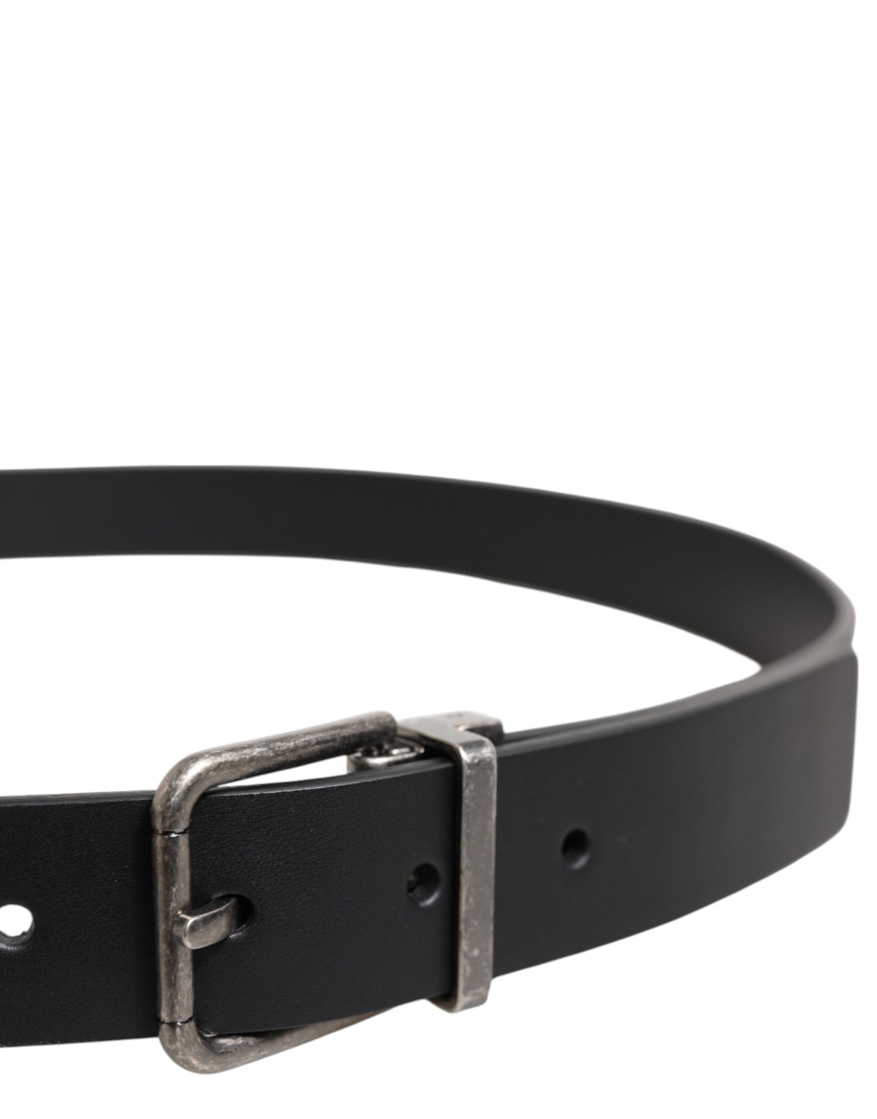 Dolce & Gabbana Black Classic Leather Metal Buckle Belt | Regal Royce