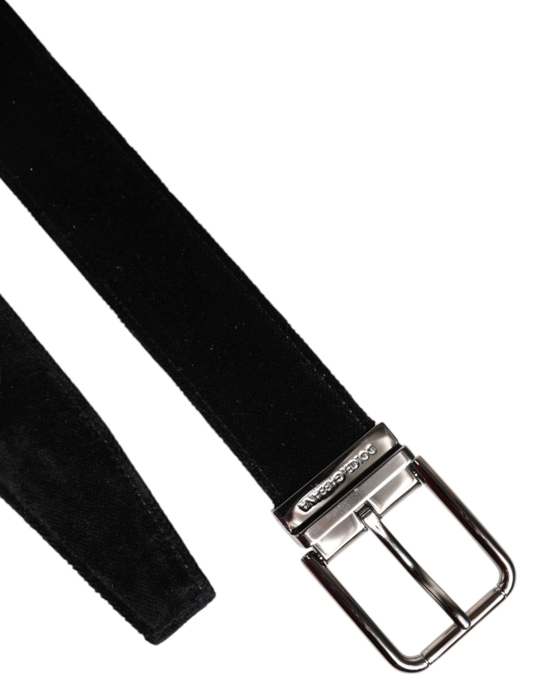 Dolce & Gabbana Black Cotton Silver Metal Buckle Belt | Regal Royce