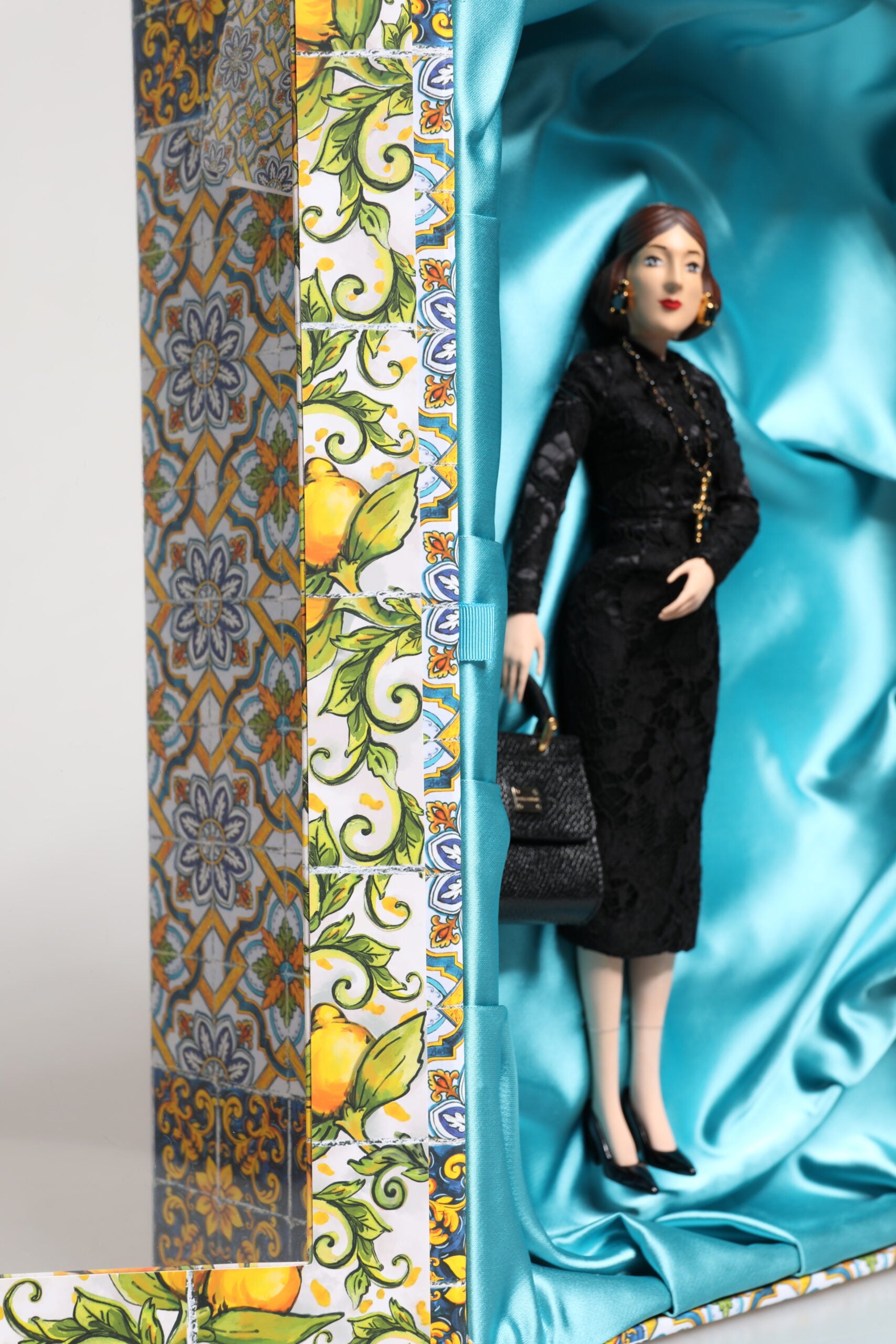 Dolce & Gabbana Black Dress MARIA Porcelain Fashion Show Leather Sicily Dolls | Regal Royce