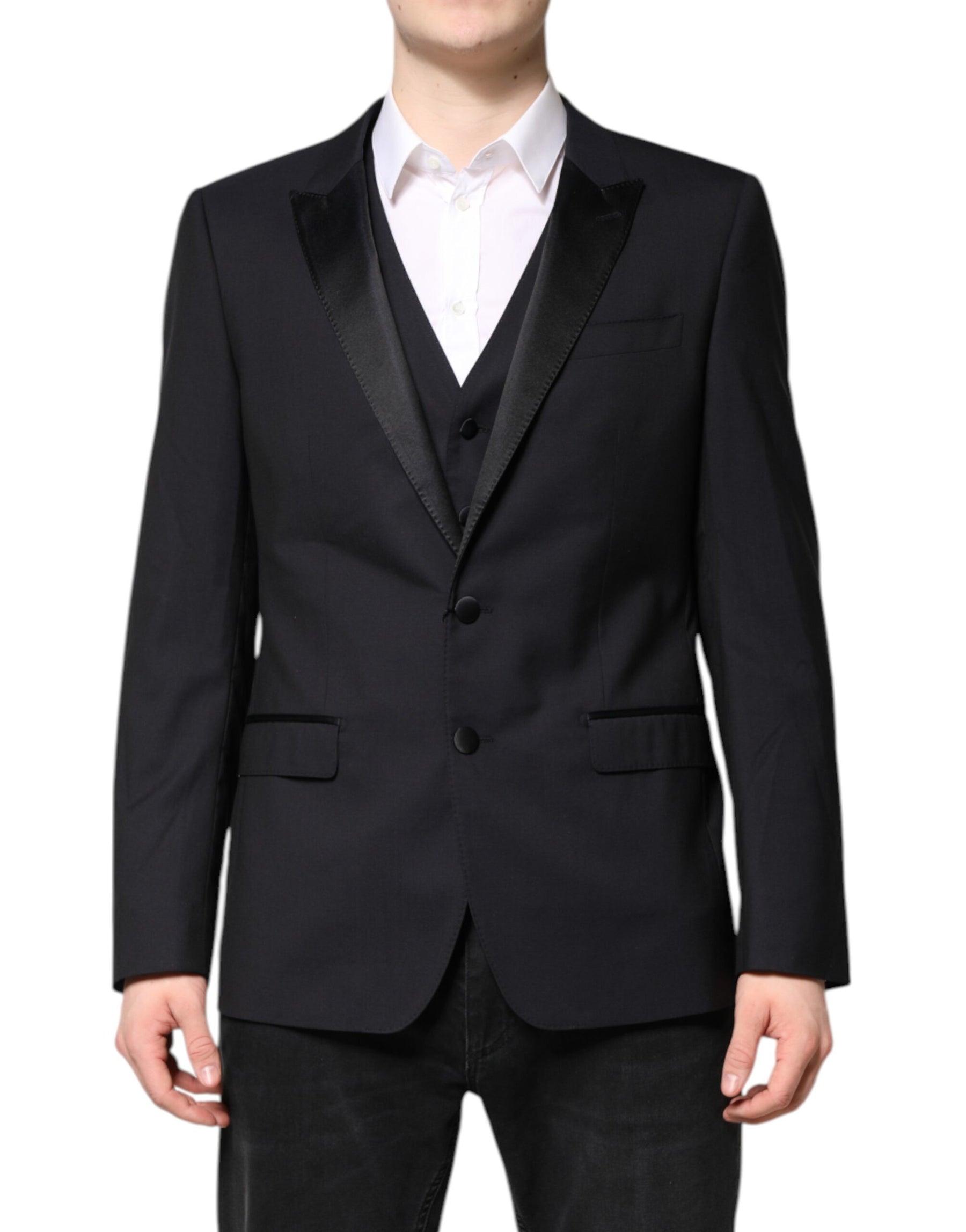 Dolce & Gabbana Dark Blue MARTINI Wool Suit 2 Piece Jacket | Regal Royce