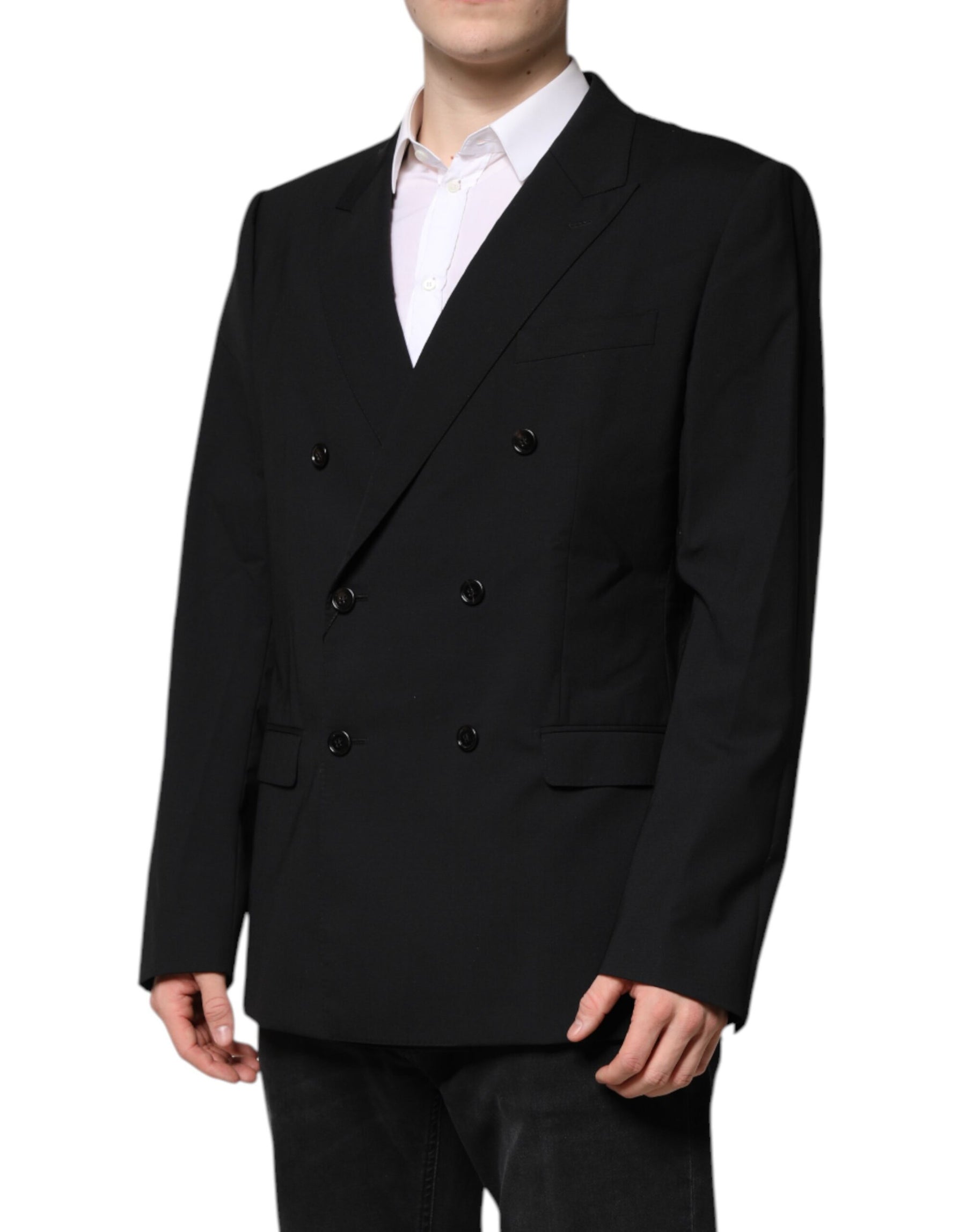 Dolce & Gabbana Black MARTINI Double Breasted Suit Jacket | Regal Royce