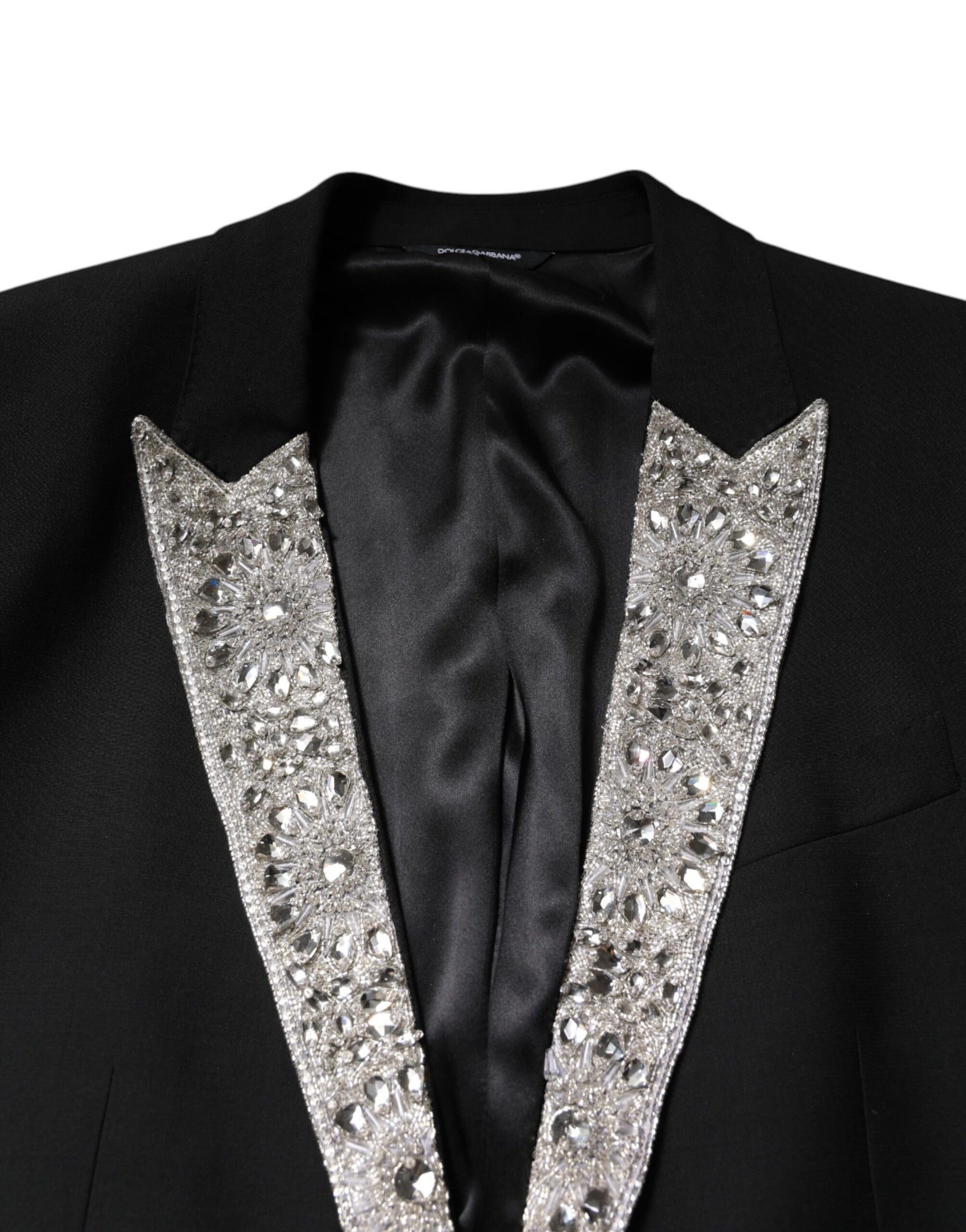 Dolce & Gabbana Black MARTINI Crystal Embellished 3 Pc Suit | Regal Royce