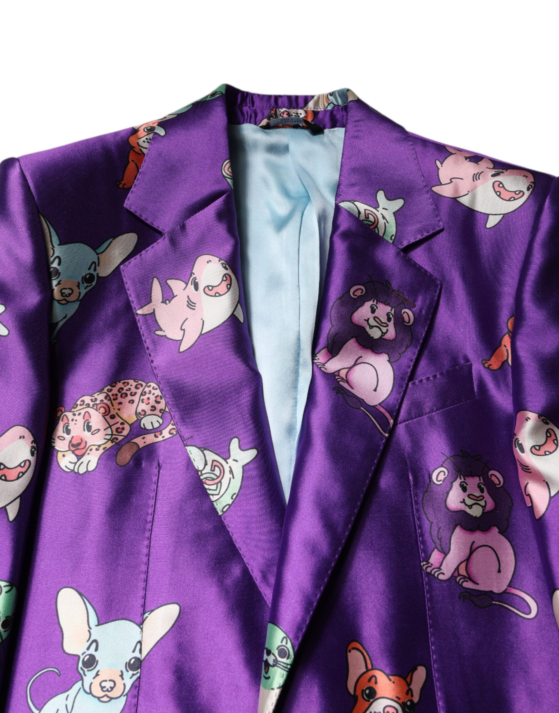 Dolce & Gabbana Purple Silk Animal Print 3 Piece Suit | Regal Royce