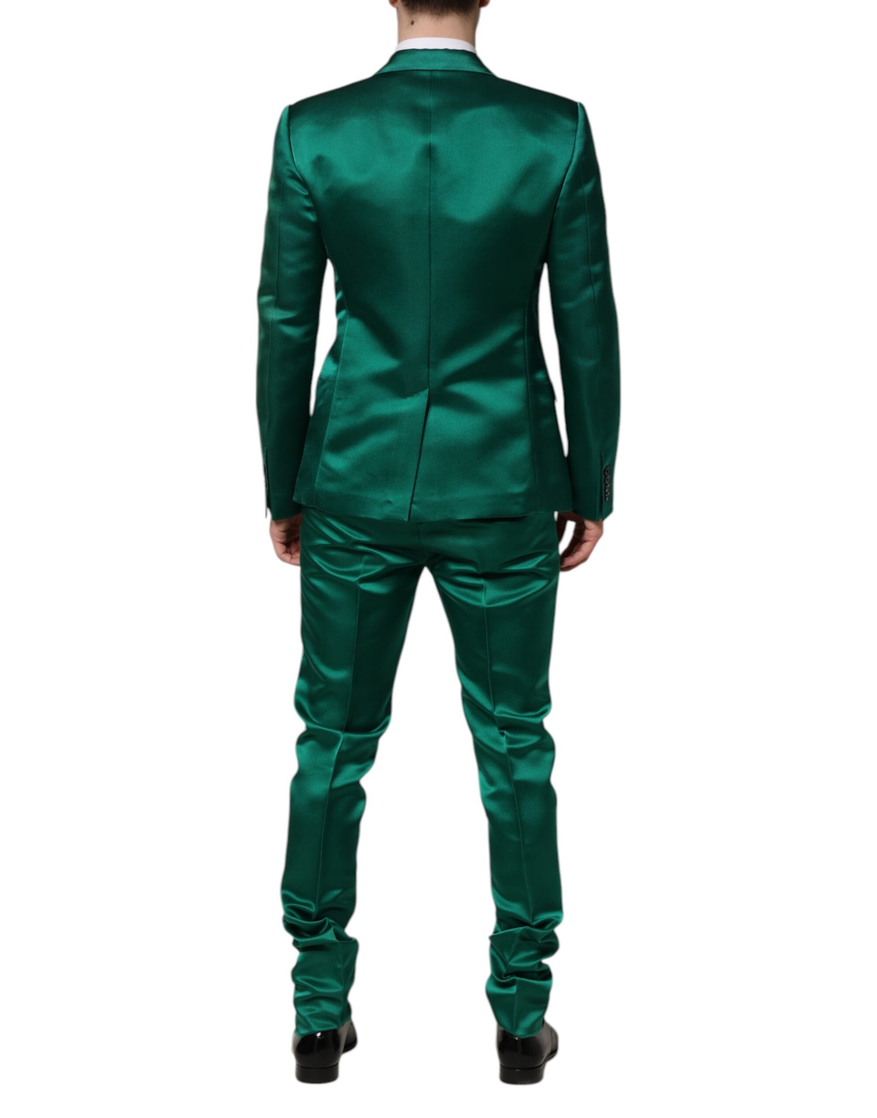 Dolce & Gabbana Green Silk 3 Piece Single Breasted Suit | Regal Royce