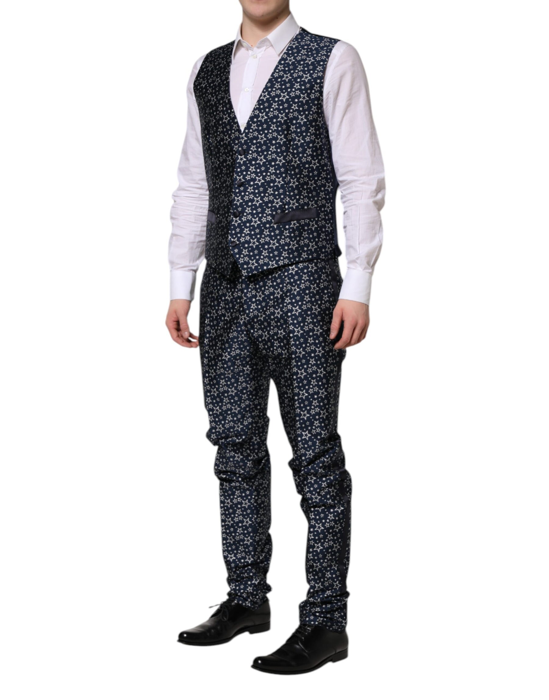 Dolce & Gabbana Blue MARTINI Star Jacquard 3 Piece Suit | Regal Royce