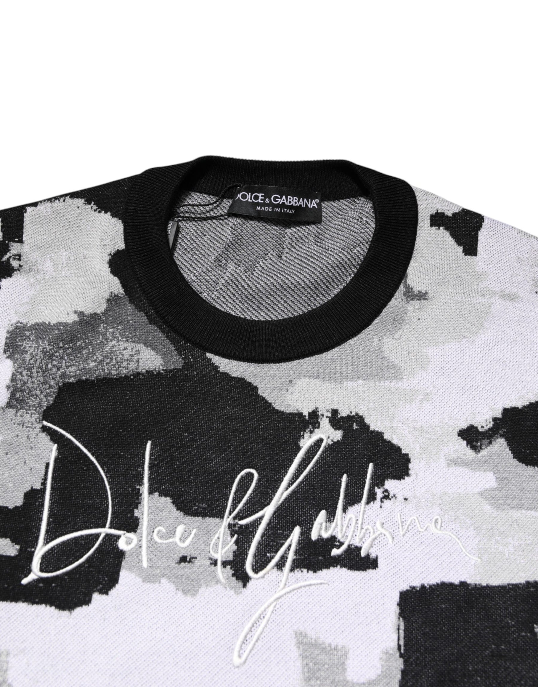 Dolce & Gabbana Multicolor Logo Crew Neck Pullover Sweater | Regal Royce