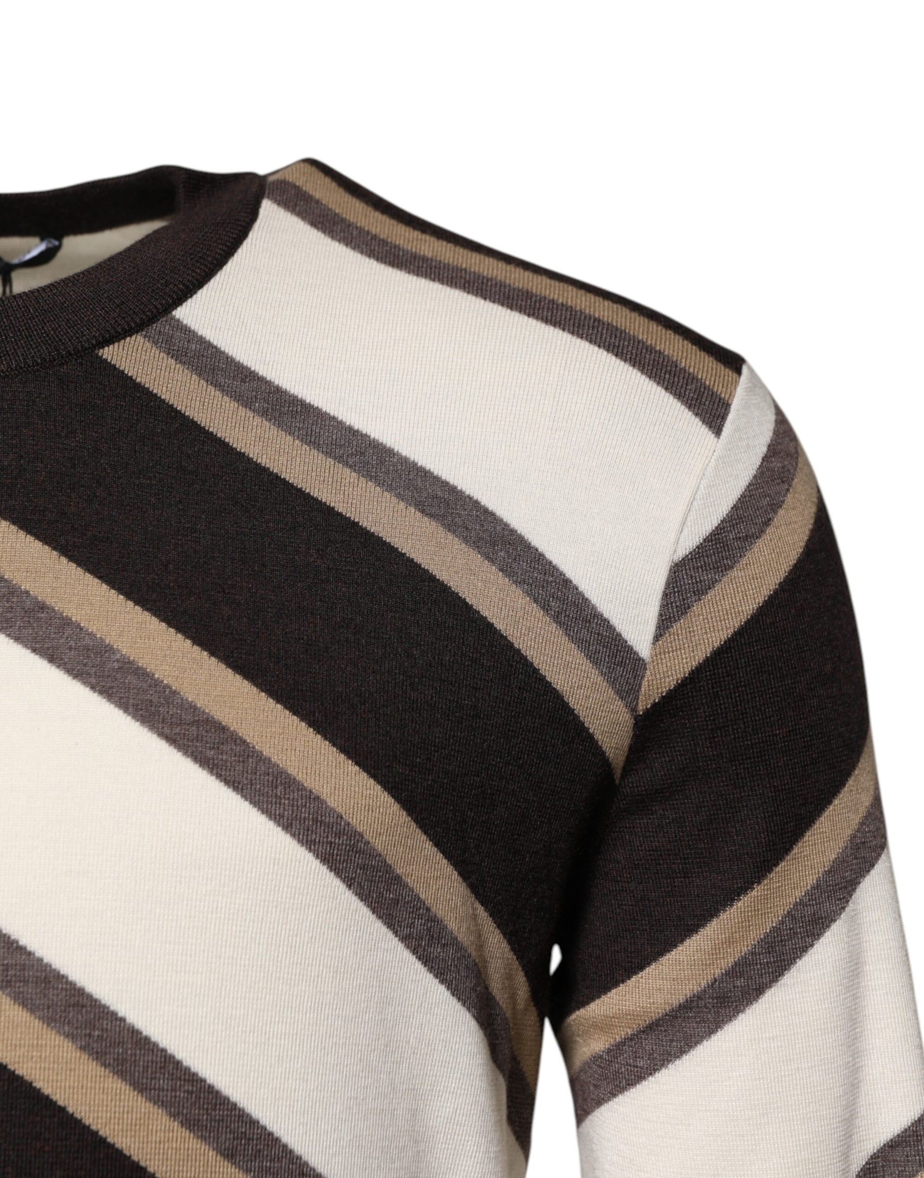 Dolce & Gabbana Multicolor Stripes Crew Neck Pullover Sweater | Regal Royce