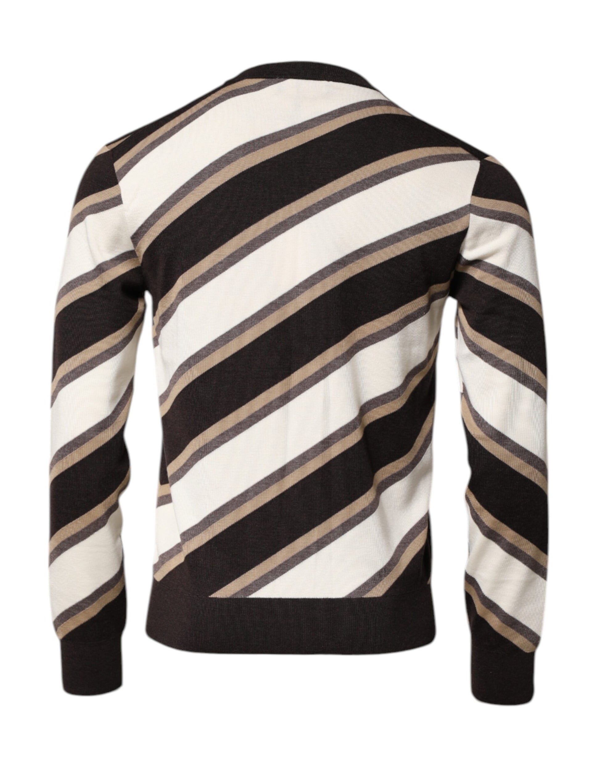 Dolce & Gabbana Multicolor Stripes Crew Neck Pullover Sweater