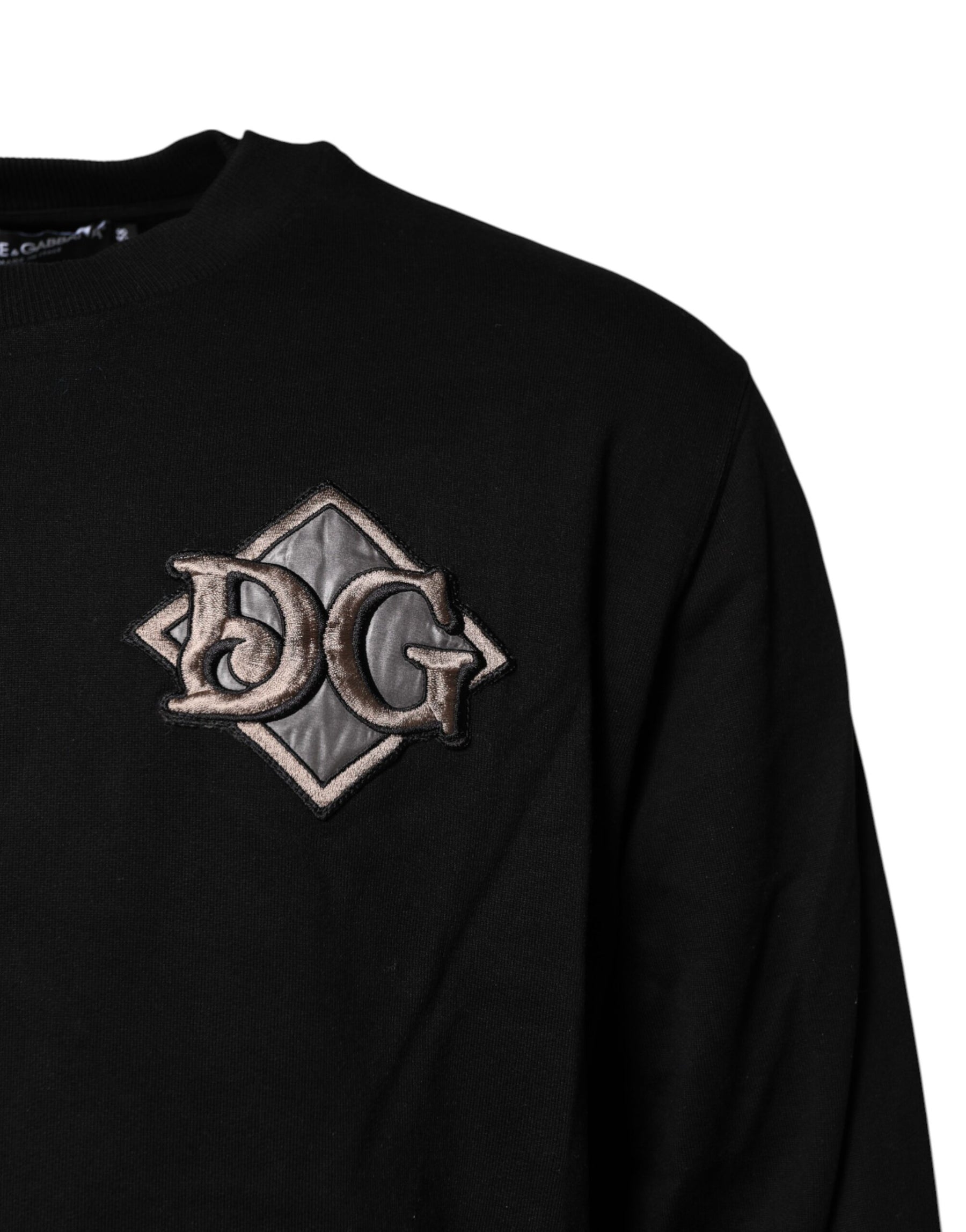 Dolce & Gabbana Black Logo Embroidery Sweatshirt Sweater | Regal Royce