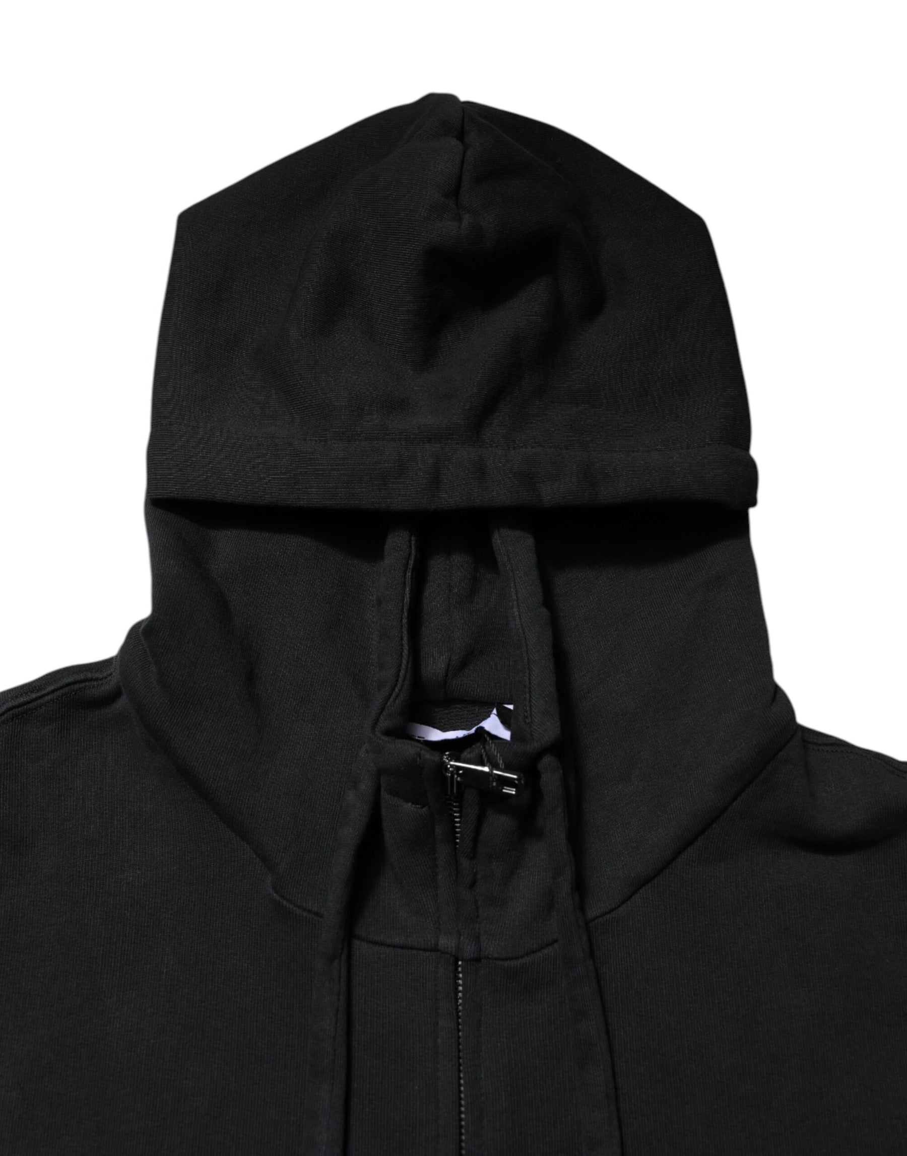 Dolce & Gabbana Black Logo Full Zip Hooded Men Sweatshirt Sweater | Regal Royce