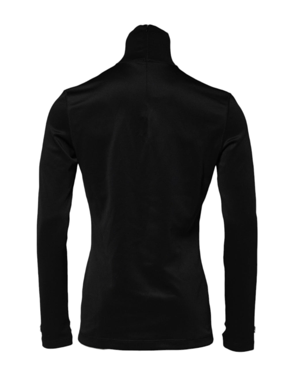 Dolce & Gabbana Black Polyester Turtleneck Pullover Sweater