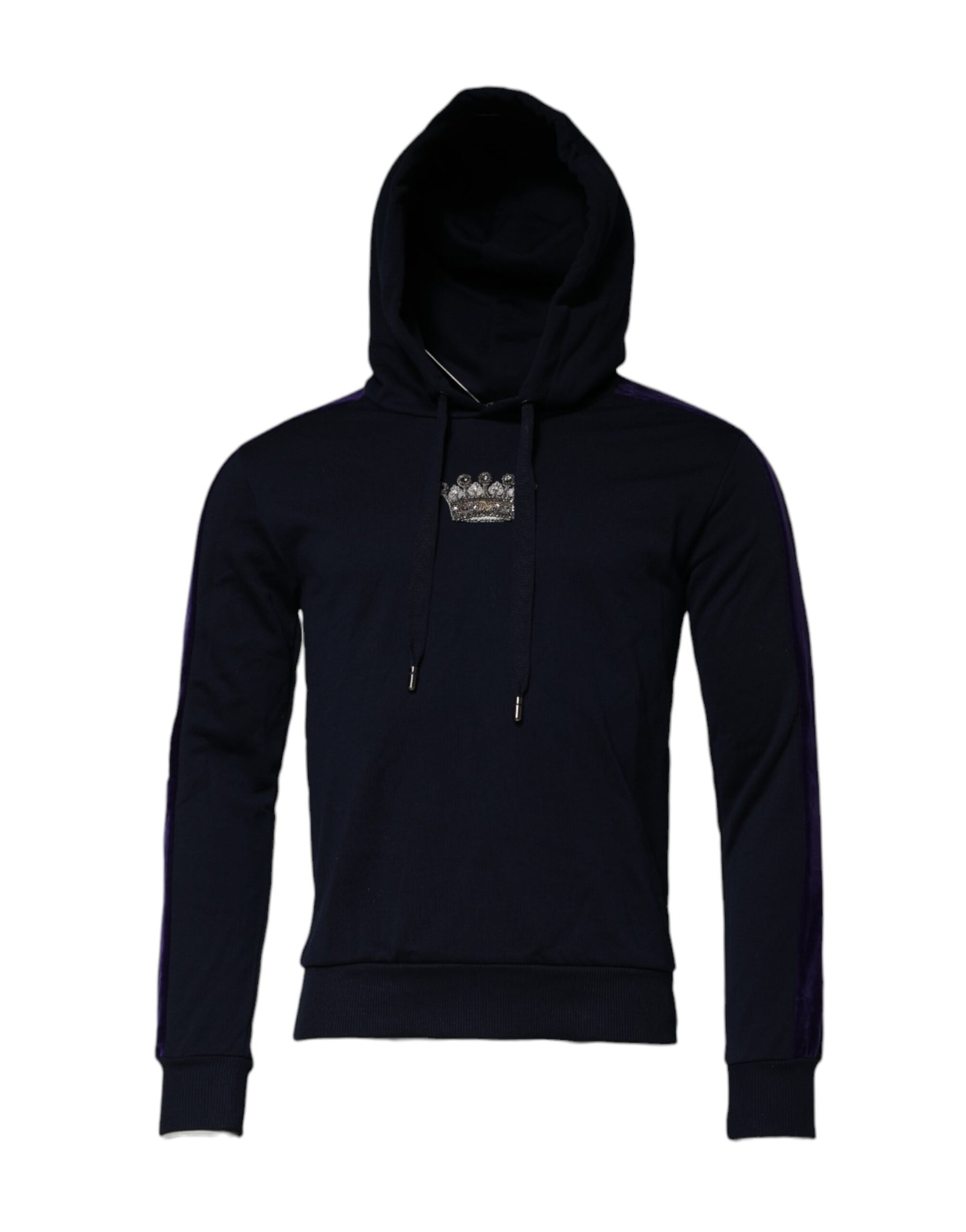 Dolce & Gabbana Black Crown Cotton Hooded Sweatshirt Sweater | Regal Royce