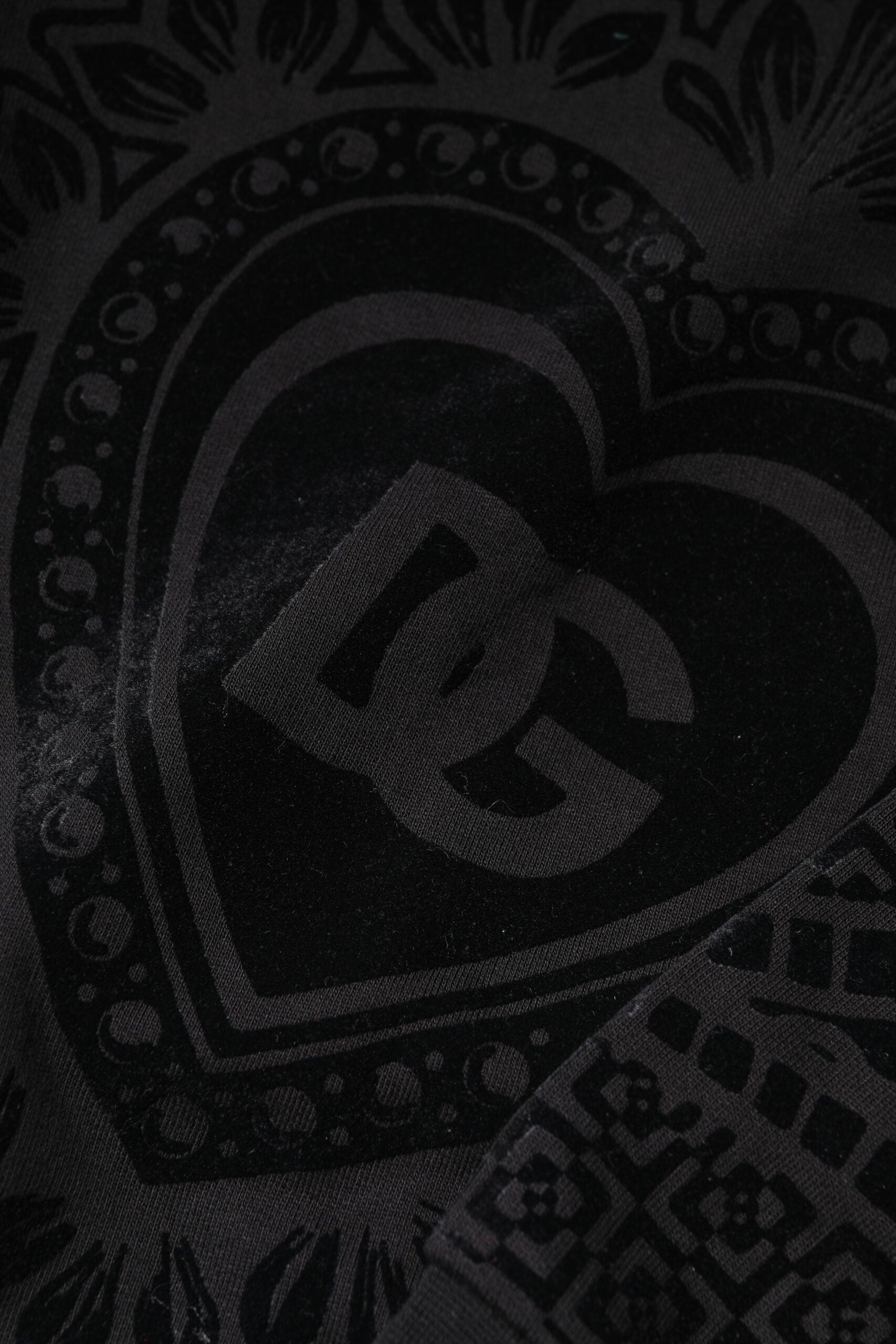 Dolce & Gabbana Black Printed Crew Neck Sweatshirt Sweater | Regal Royce