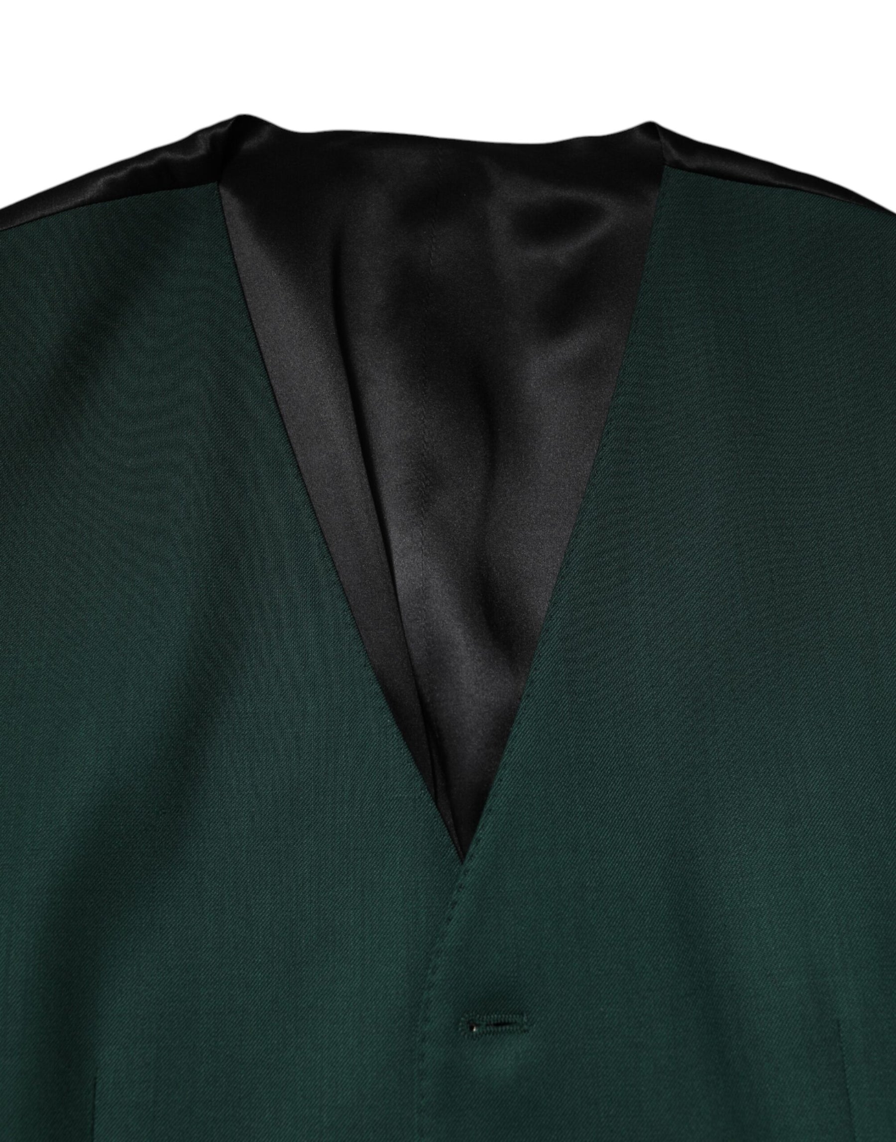 Dolce & Gabbana Green Wool Dress Formal Men Waistcoat Vest | Regal Royce