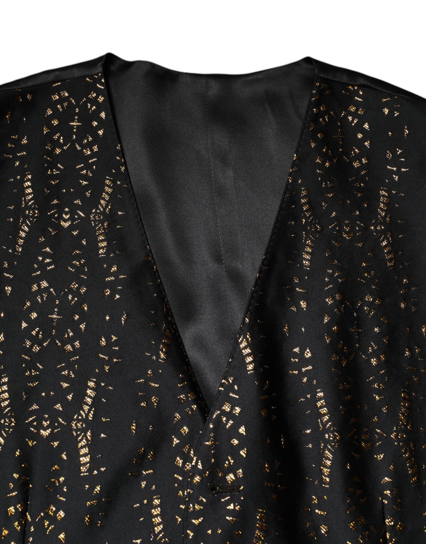 Dolce & Gabbana Black Lurex Dress Formal Men Waistcoat Vest | Regal Royce