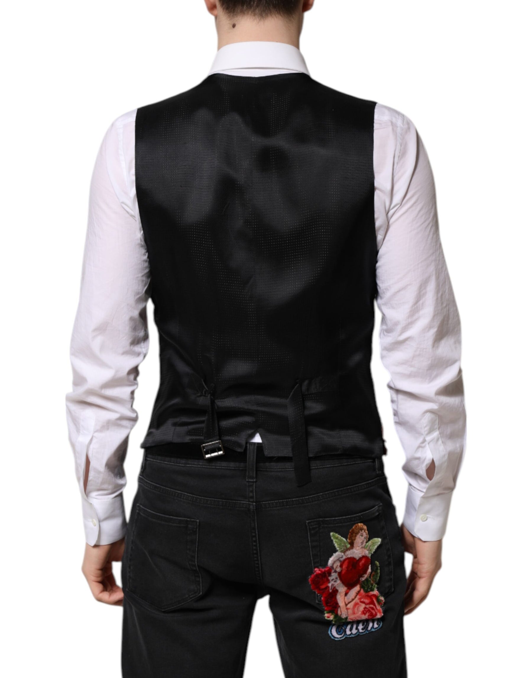 Dolce & Gabbana Red Sequined Dress Formal Men Waistcoat Vest | Regal Royce