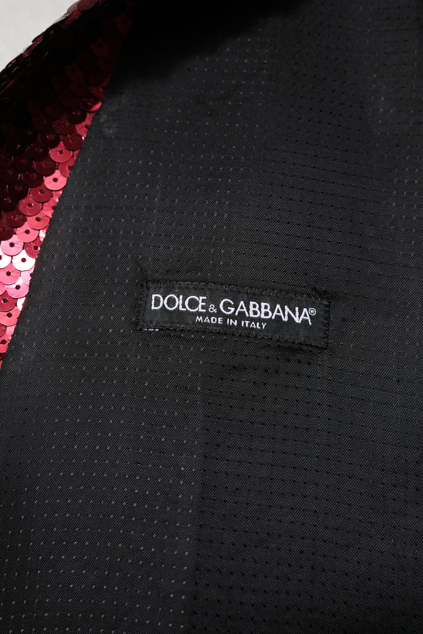 Dolce & Gabbana Red Sequined Dress Formal Men Waistcoat Vest | Regal Royce