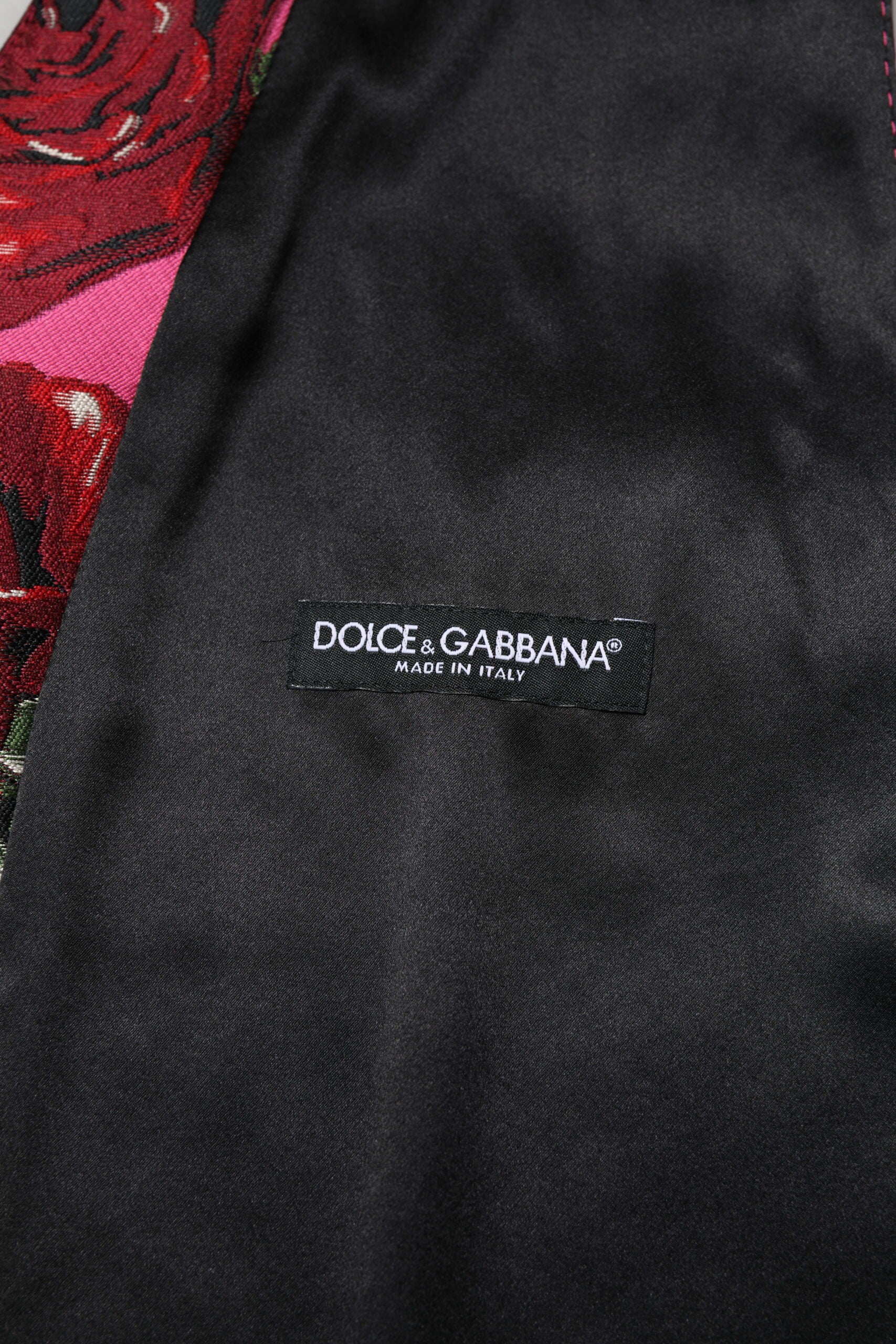 Dolce & Gabbana Pink Floral Satin Formal Men Waistcoat Vest | Regal Royce