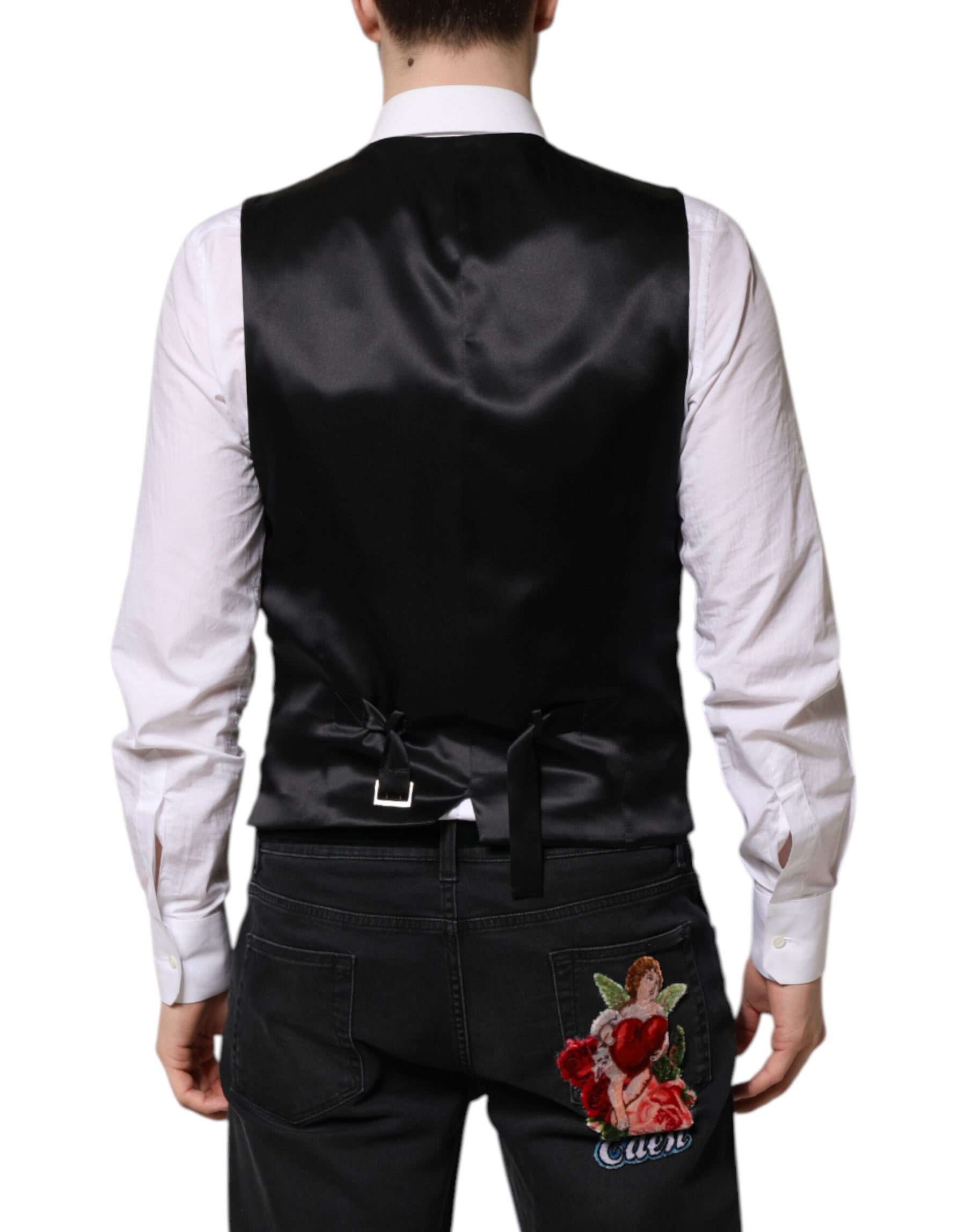 Dolce & Gabbana Red Black Stripe Dress Formal Waistcoat Vest | Regal Royce