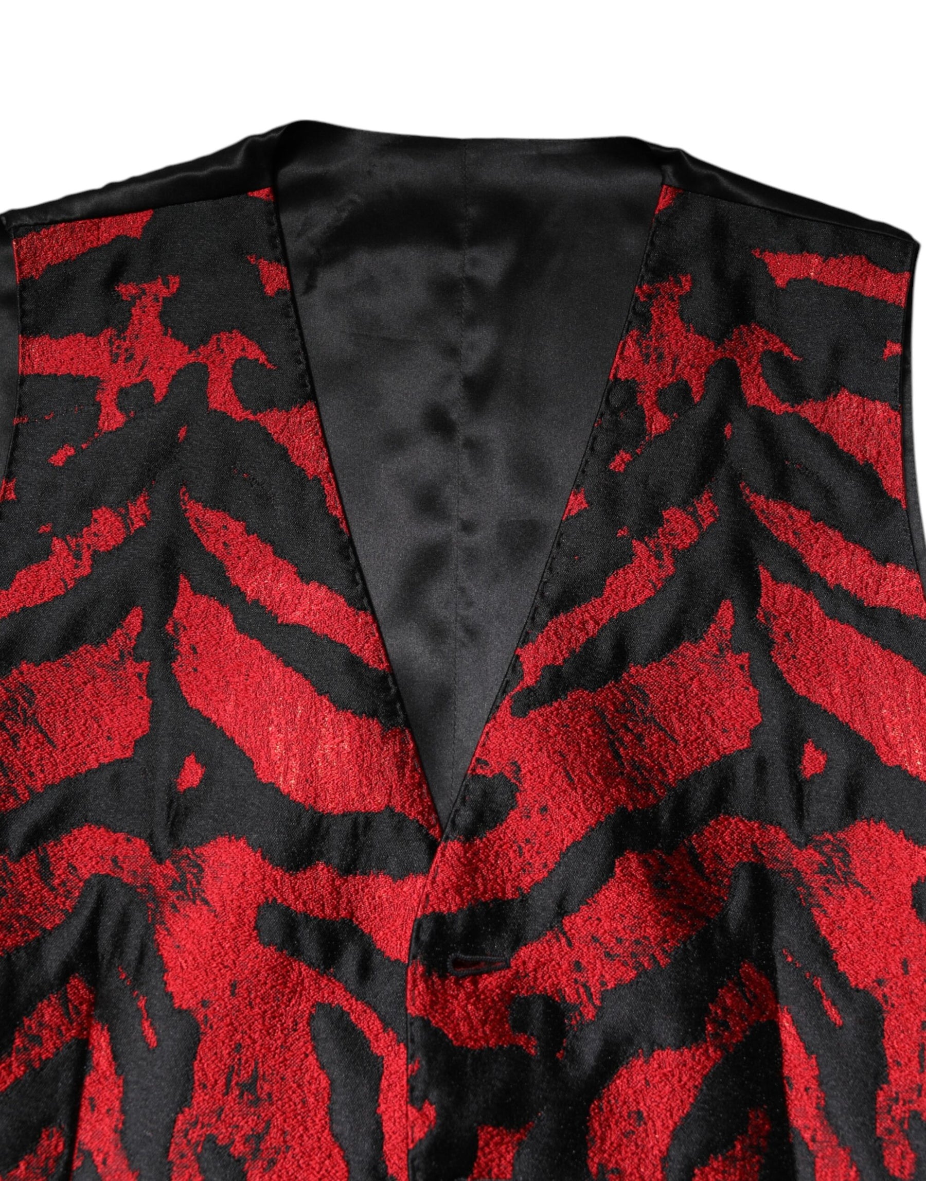 Dolce & Gabbana Red Black Stripe Dress Formal Waistcoat Vest | Regal Royce