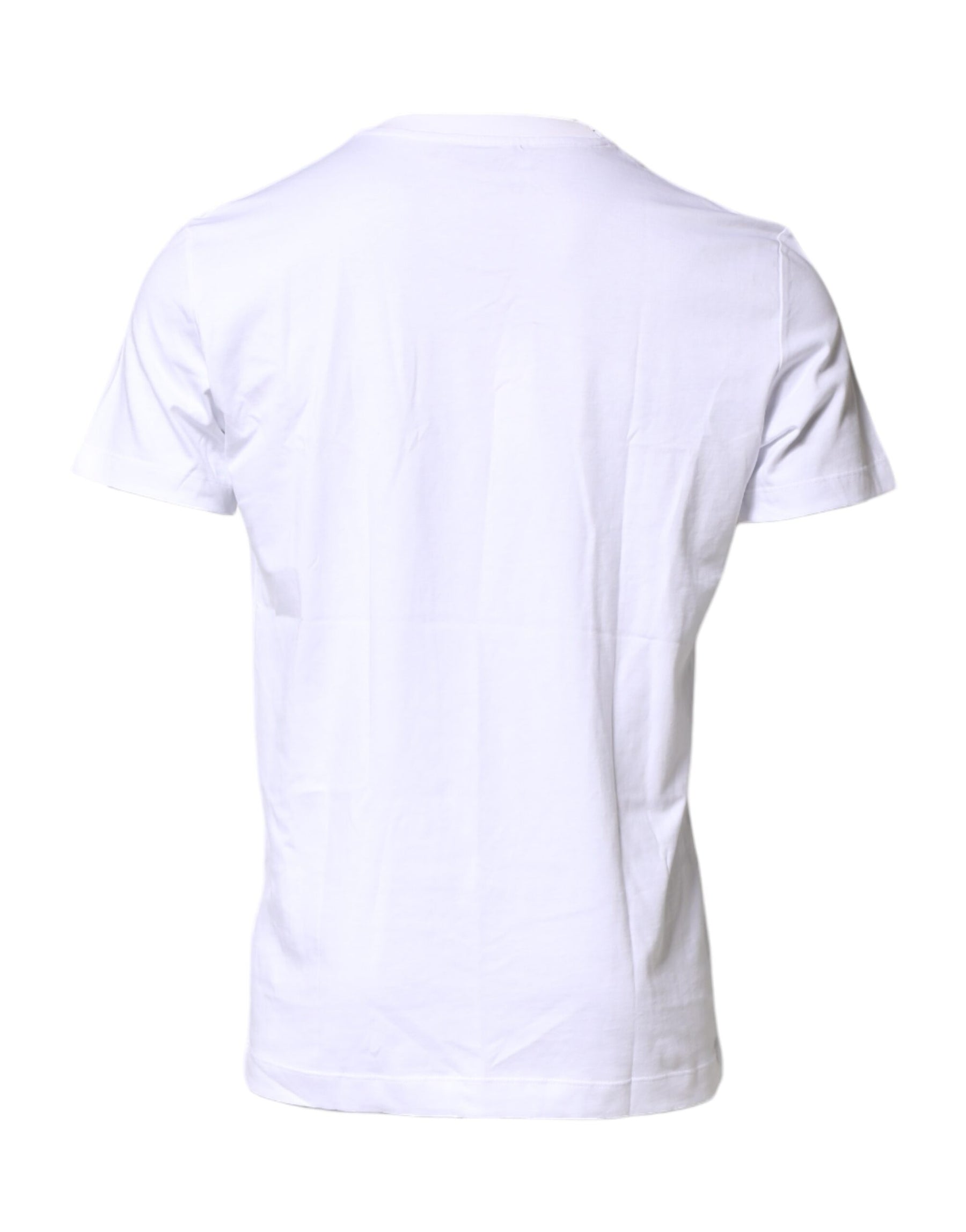 Dolce & Gabbana White Logo Embroidery Crew Neck T-shirt | Regal Royce