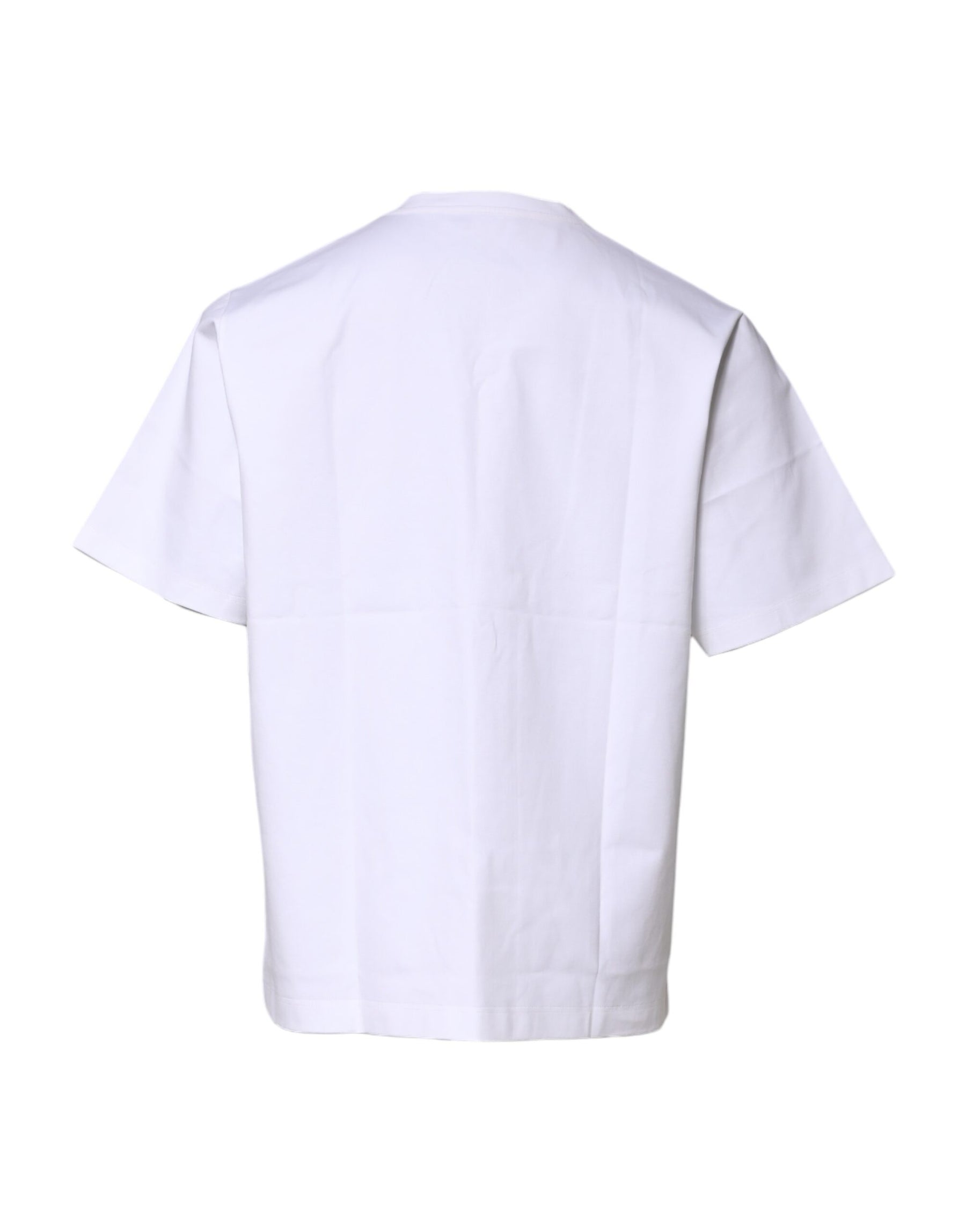 Dolce & Gabbana White Cotton Short Sleeves Crew Neck T-shirt | Regal Royce