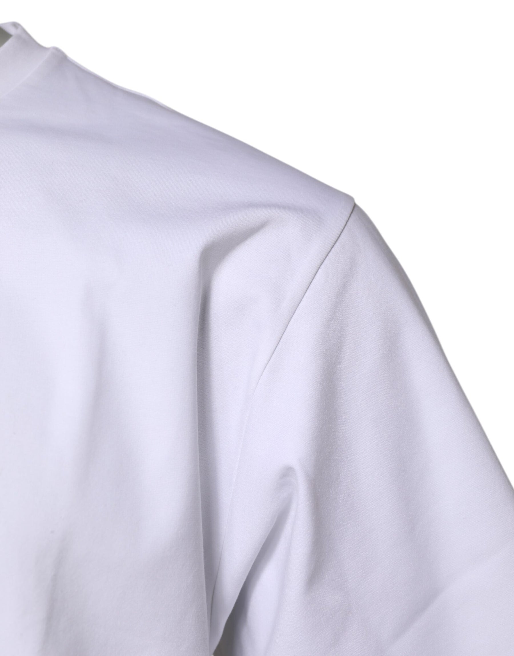 Dolce & Gabbana White Cotton Short Sleeves Crew Neck T-shirt | Regal Royce
