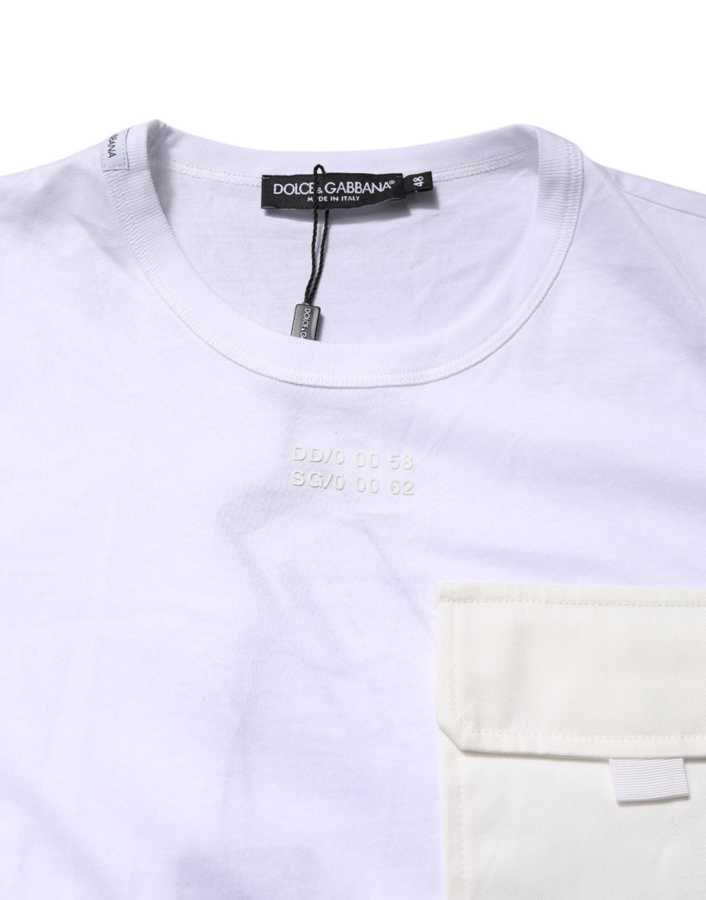 Dolce & Gabbana White Cotton Pocket Short Sleeves T-shirt