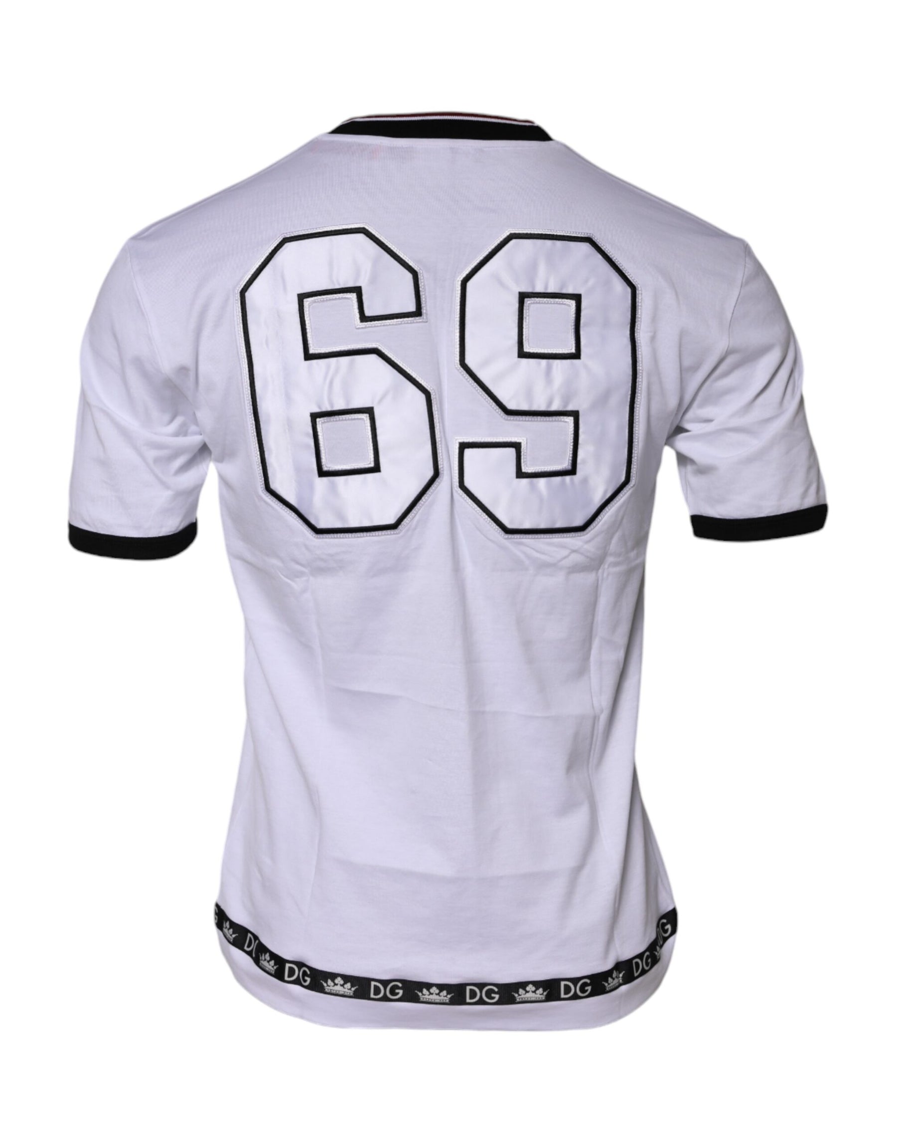 Dolce & Gabbana White Cotton Crown King Embroidery T-shirt | Regal Royce