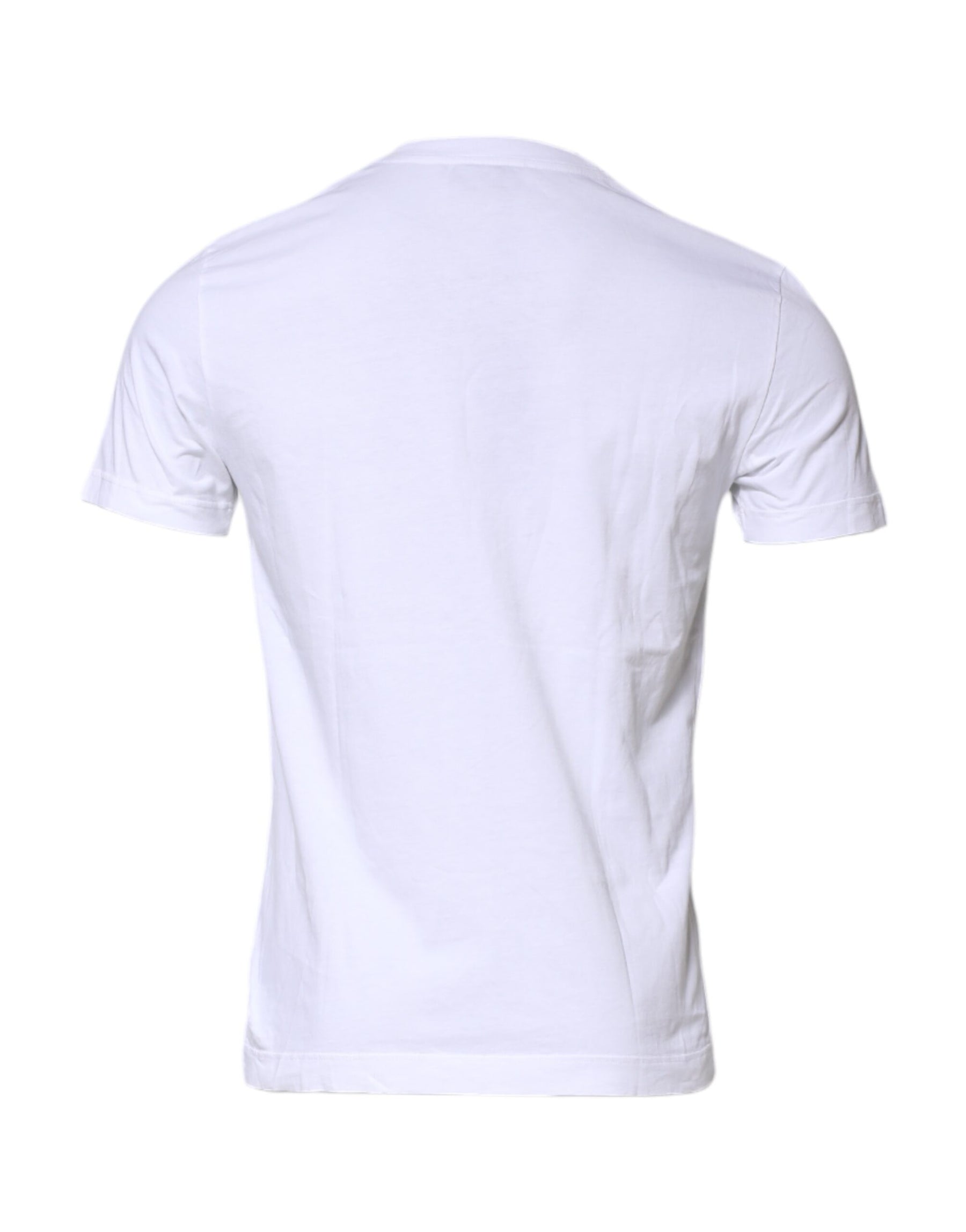 Dolce & Gabbana White Cotton Crew Neck Short Sleeves T-shirt | Regal Royce